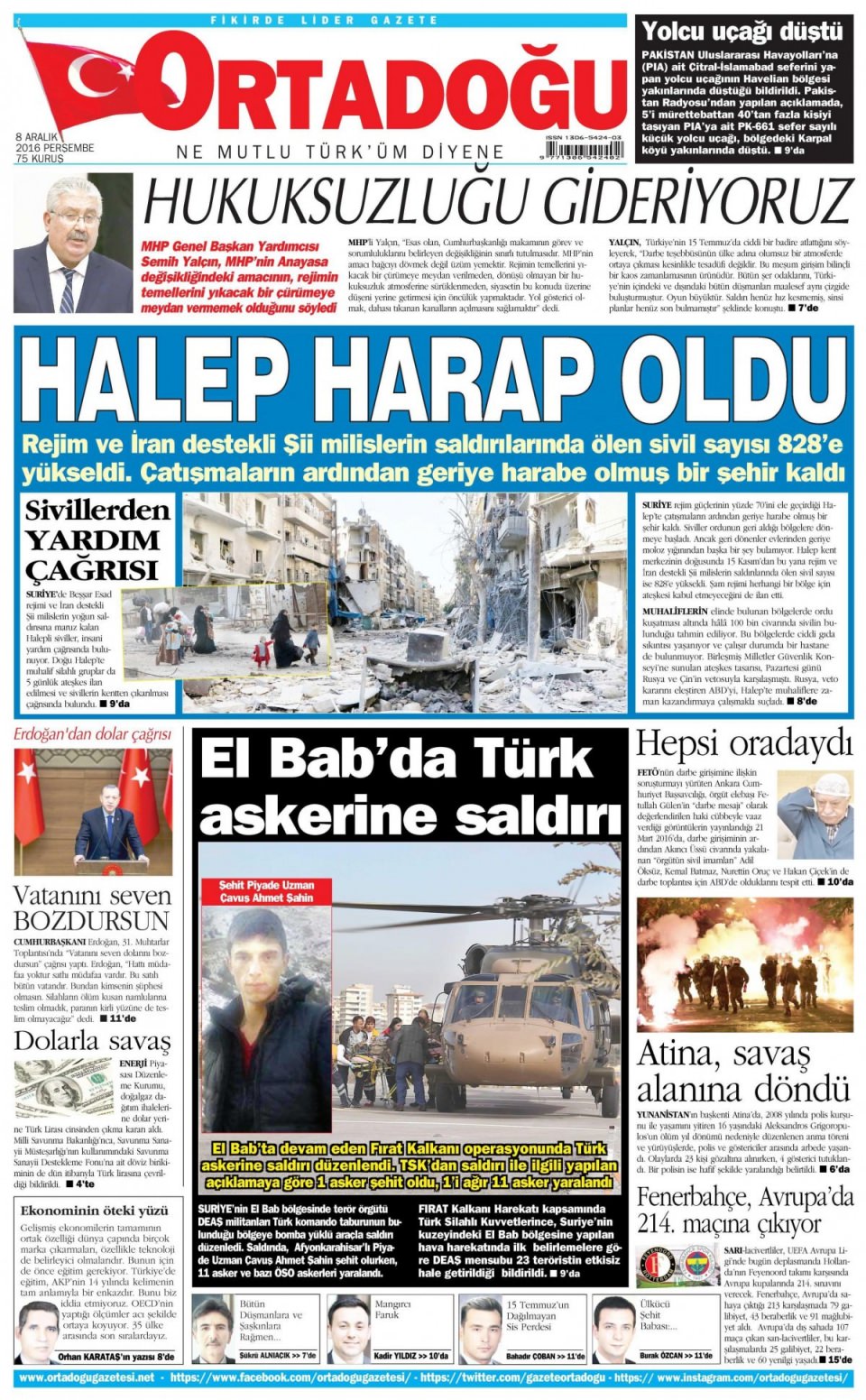 8 Aralık 2016 gazete manşetleri - 433