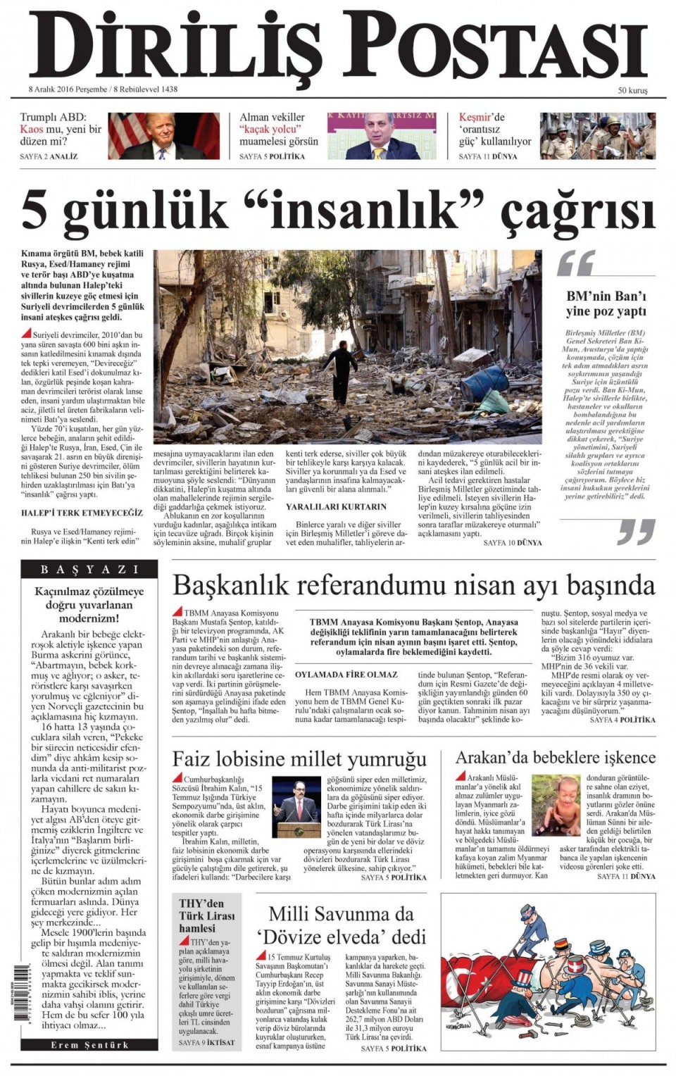 8 Aralık 2016 gazete manşetleri - 202