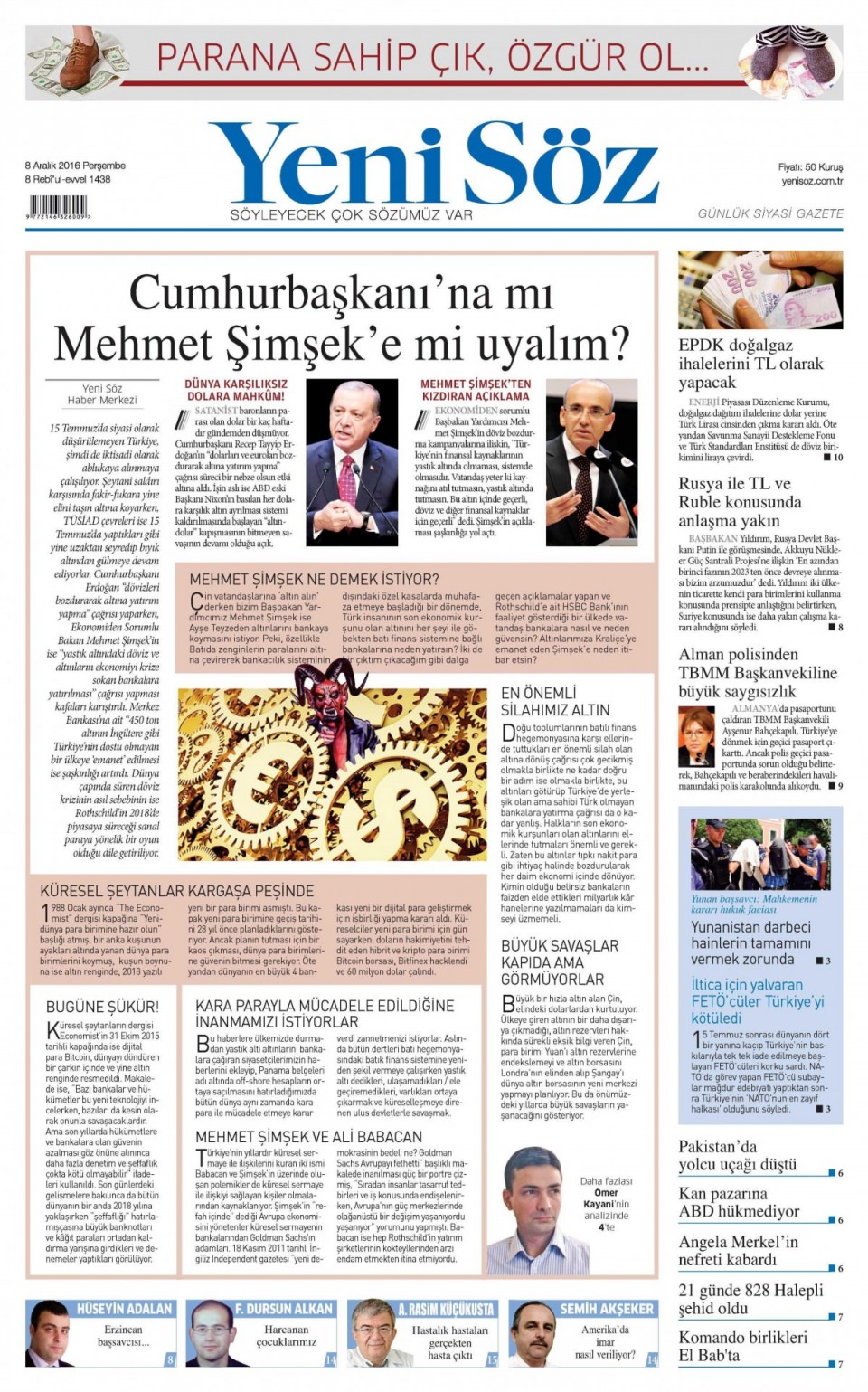 8 Aralık 2016 gazete manşetleri - 948