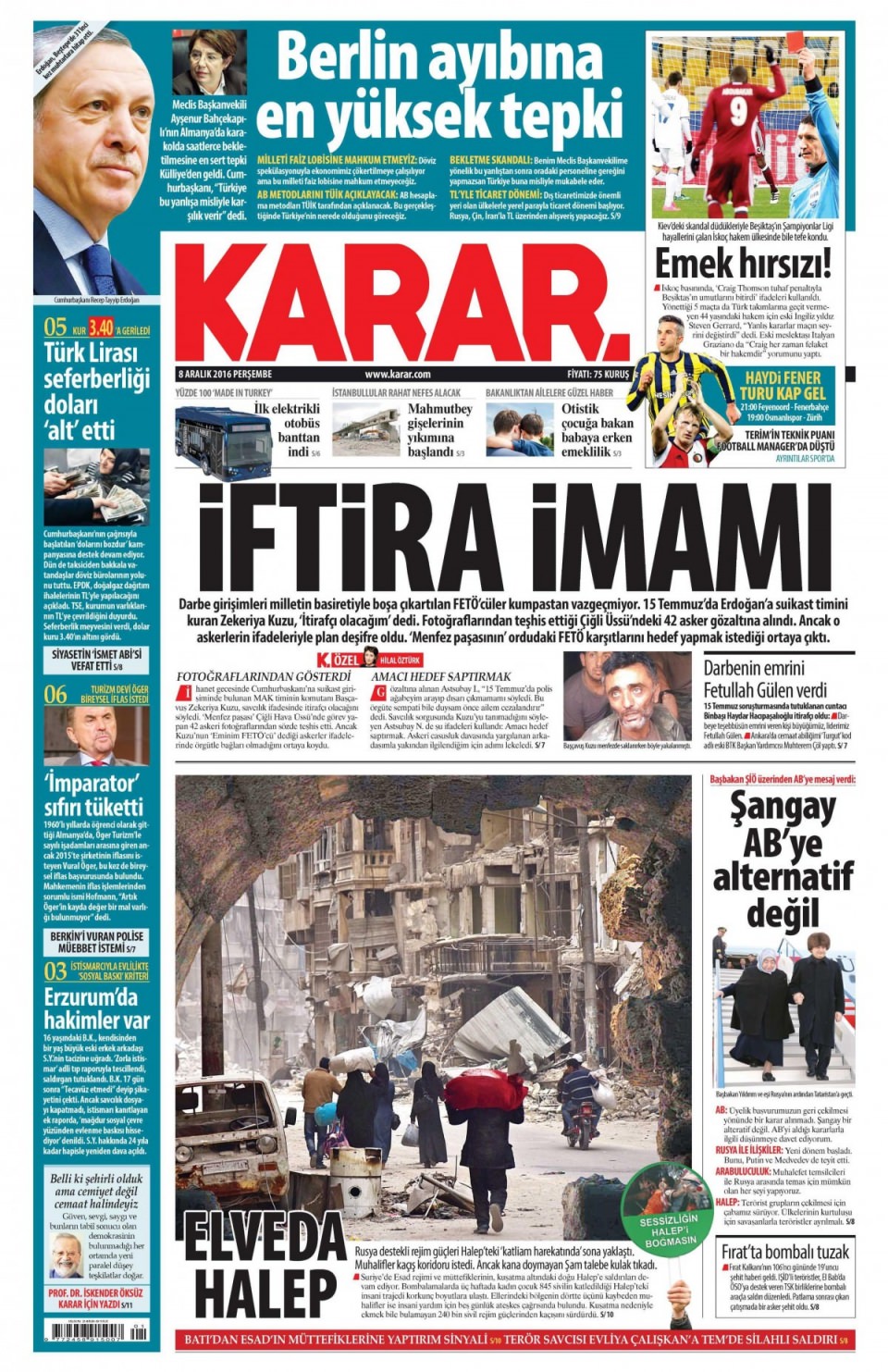 8 Aralık 2016 gazete manşetleri - 332