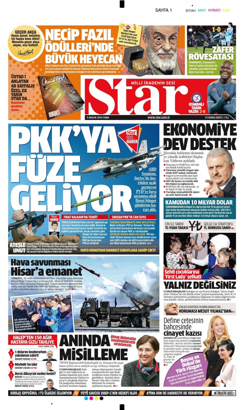 9 Aralık 2016 gazete manşetleri - 402