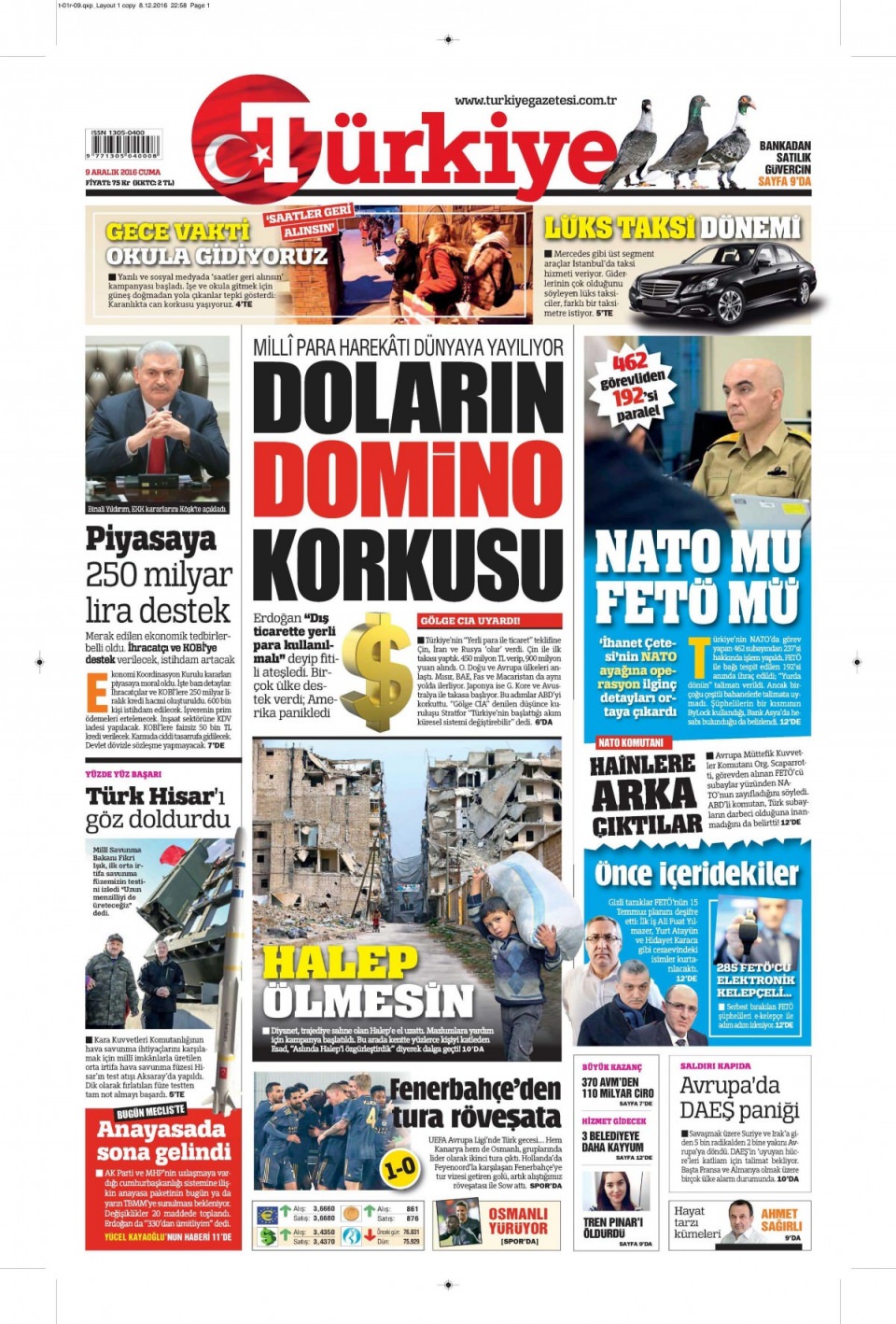 9 Aralık 2016 gazete manşetleri - 179