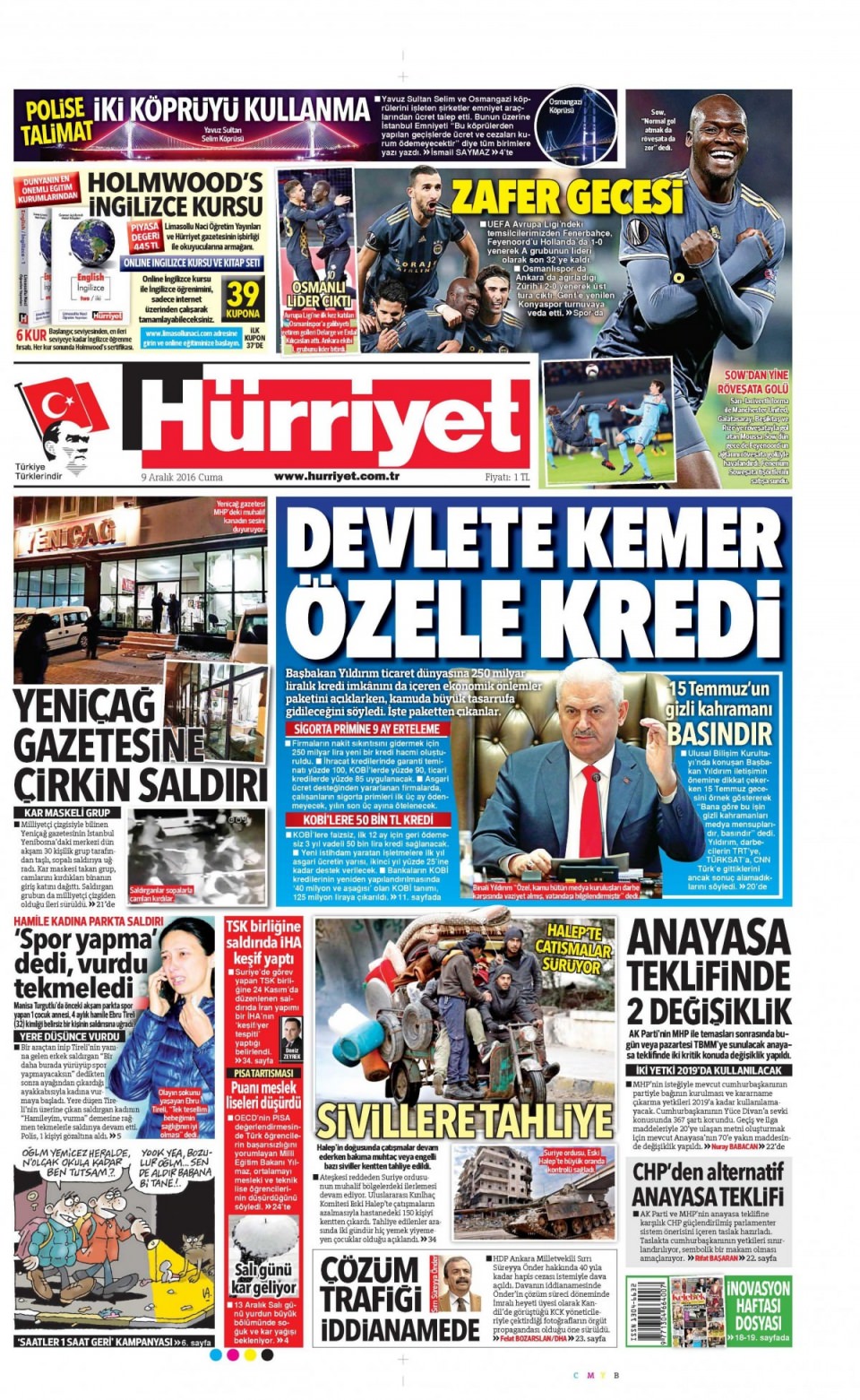 9 Aralık 2016 gazete manşetleri - 951