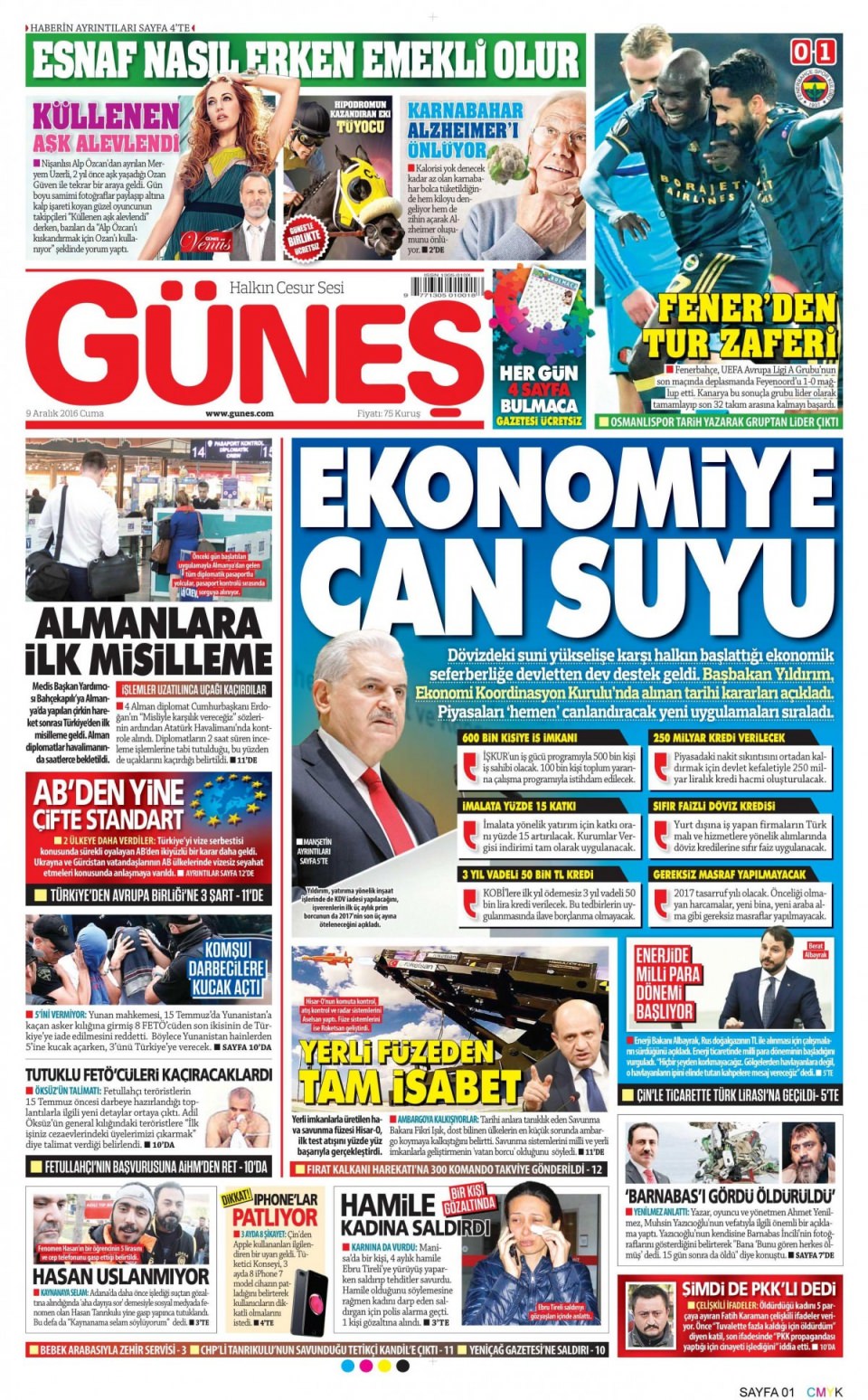 9 Aralık 2016 gazete manşetleri - 805