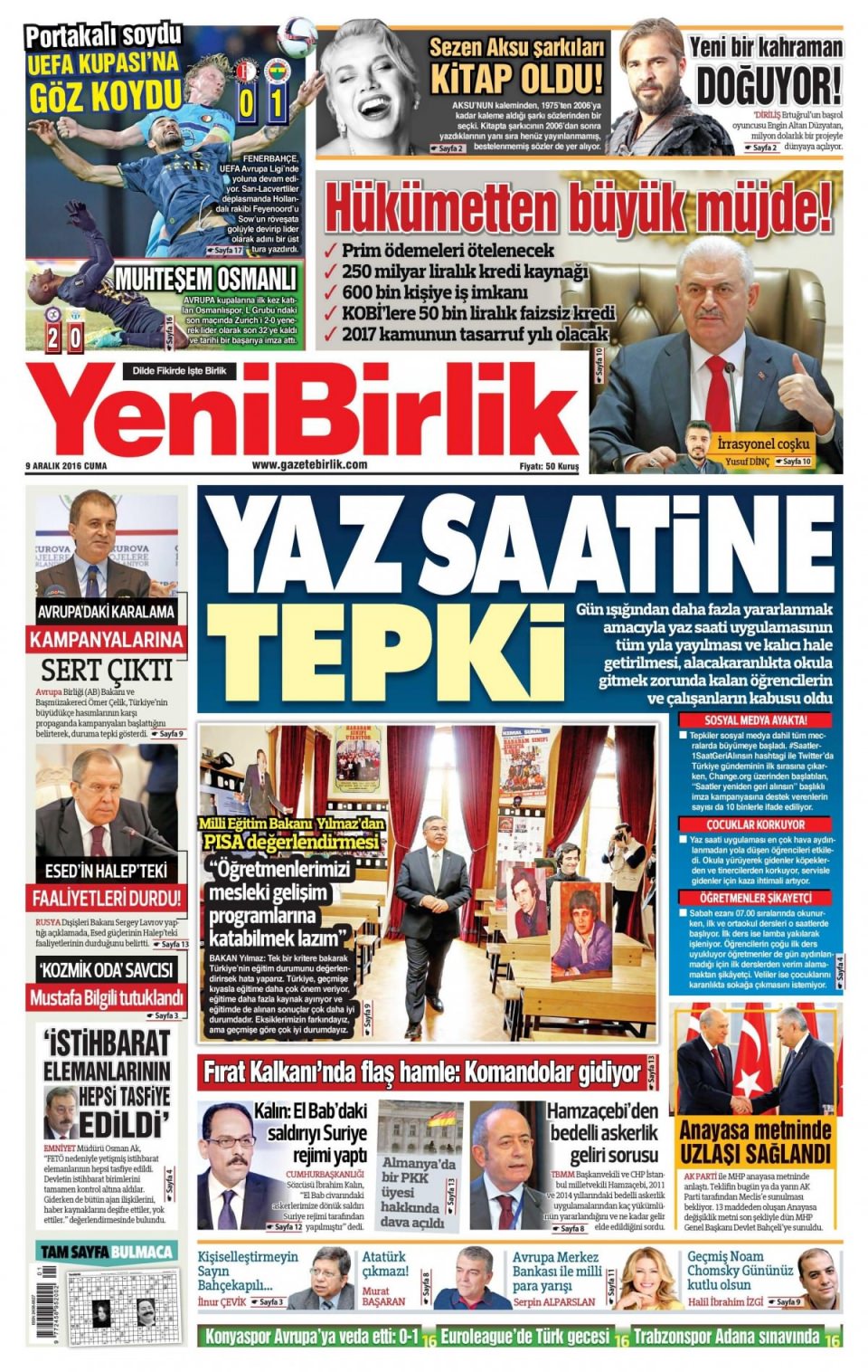 9 Aralık 2016 gazete manşetleri - 504