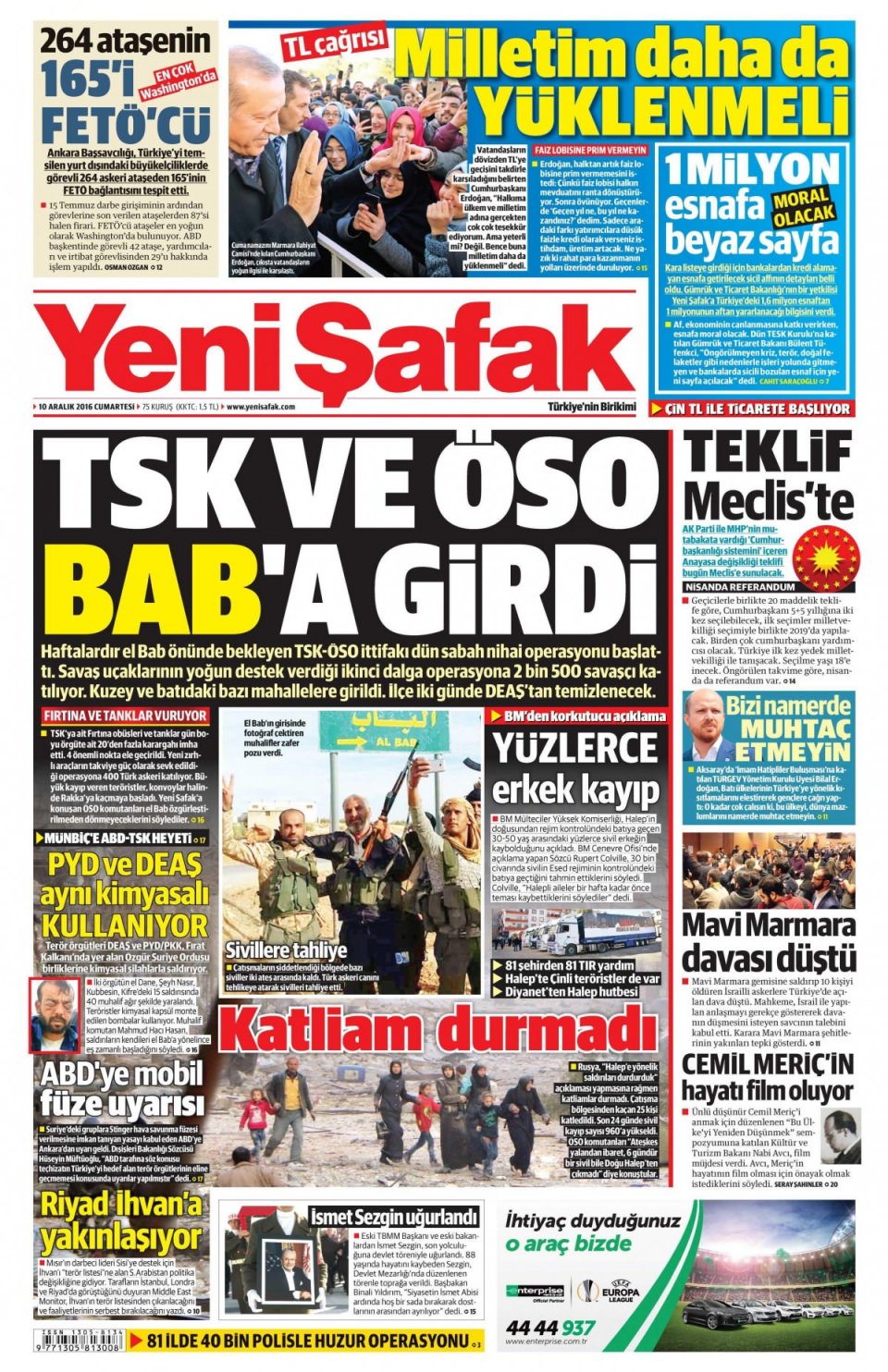 10 Aralık 2016 gazete manşetleri - 918