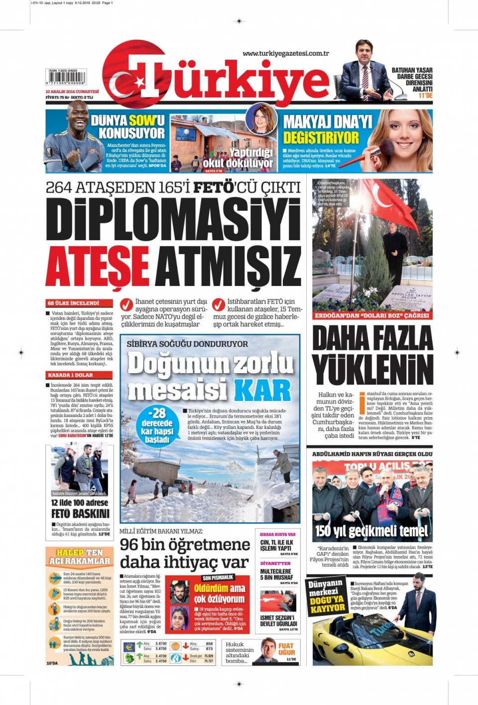 10 Aralık 2016 gazete manşetleri - 526