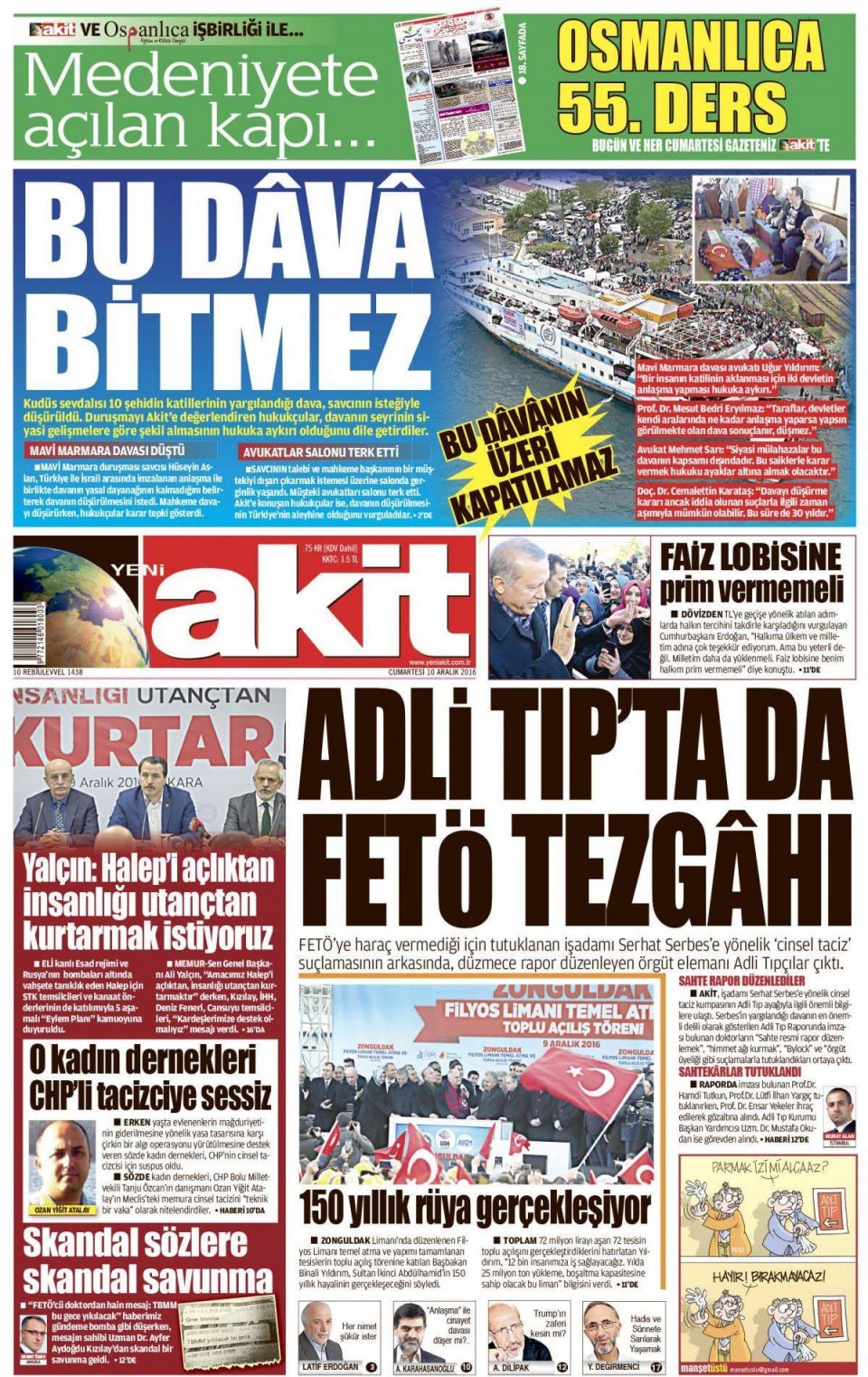 10 Aralık 2016 gazete manşetleri - 339