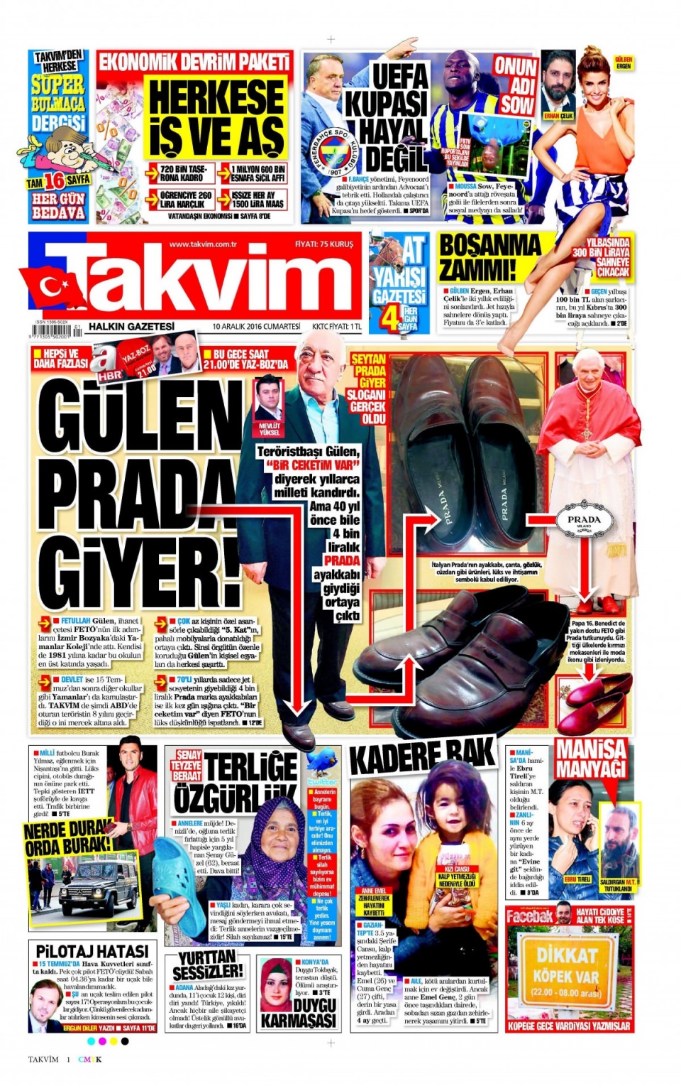 10 Aralık 2016 gazete manşetleri - 845