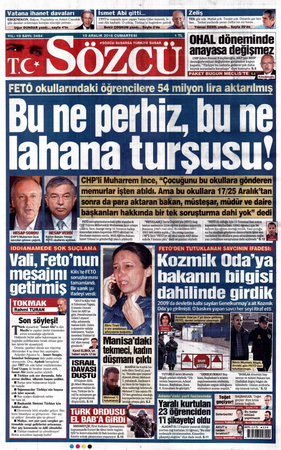 10 Aralık 2016 gazete manşetleri - 959