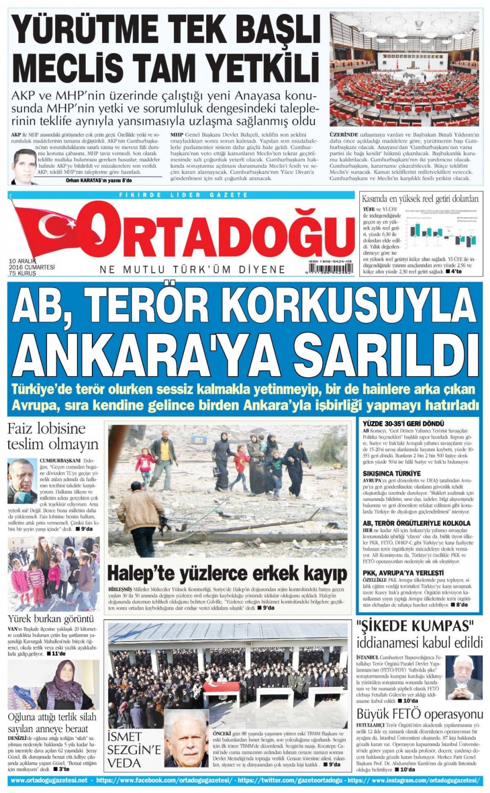 10 Aralık 2016 gazete manşetleri - 531