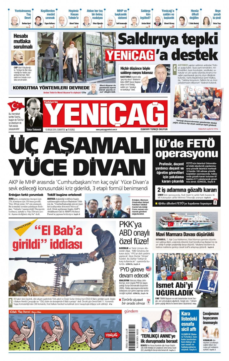 10 Aralık 2016 gazete manşetleri - 422