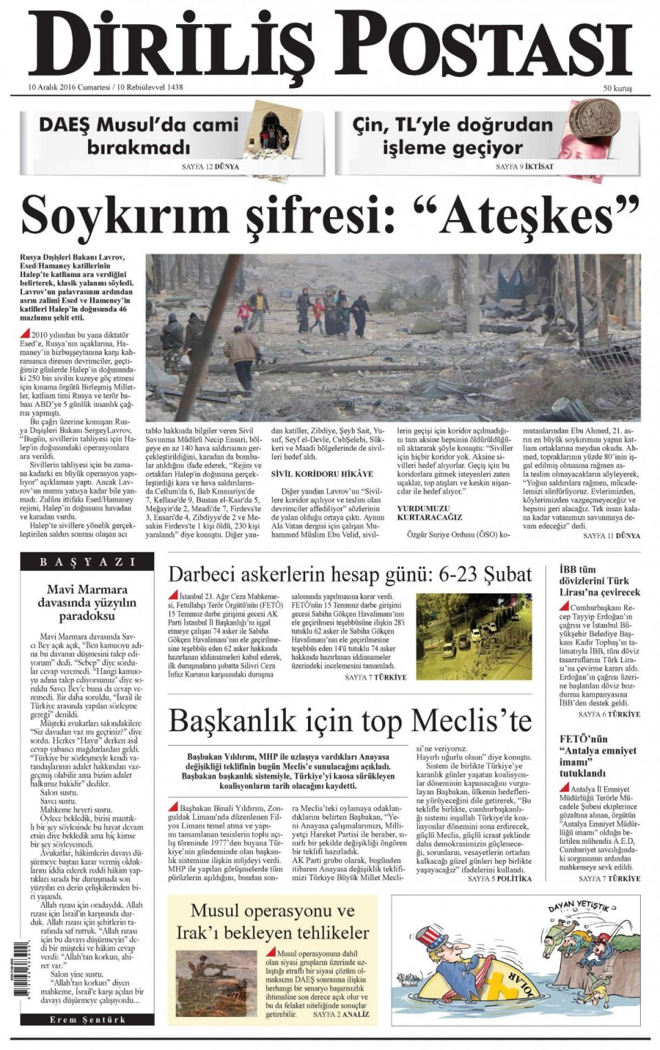 10 Aralık 2016 gazete manşetleri - 646