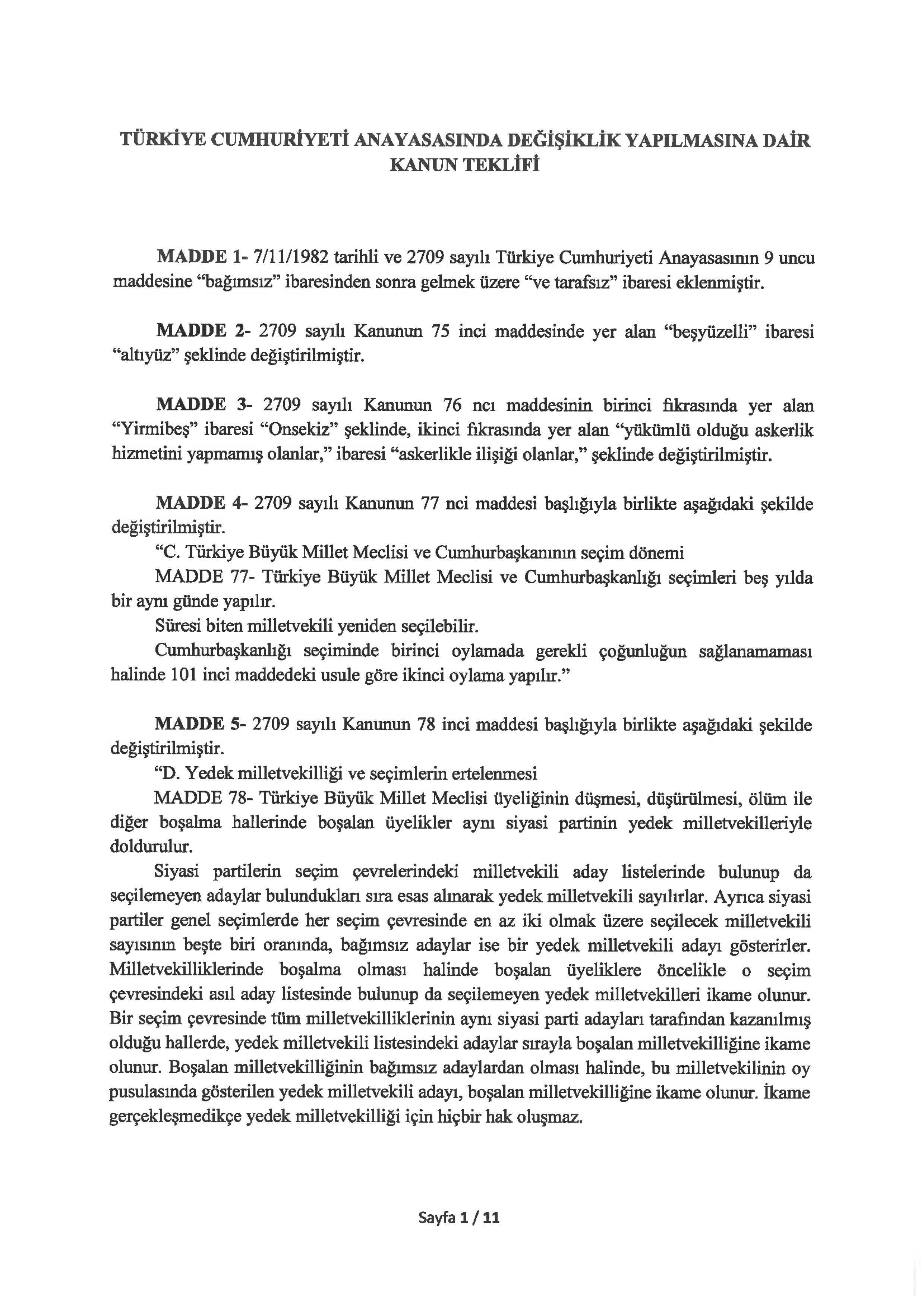 21 maddelik anayasa teklifinin tam metni - 2