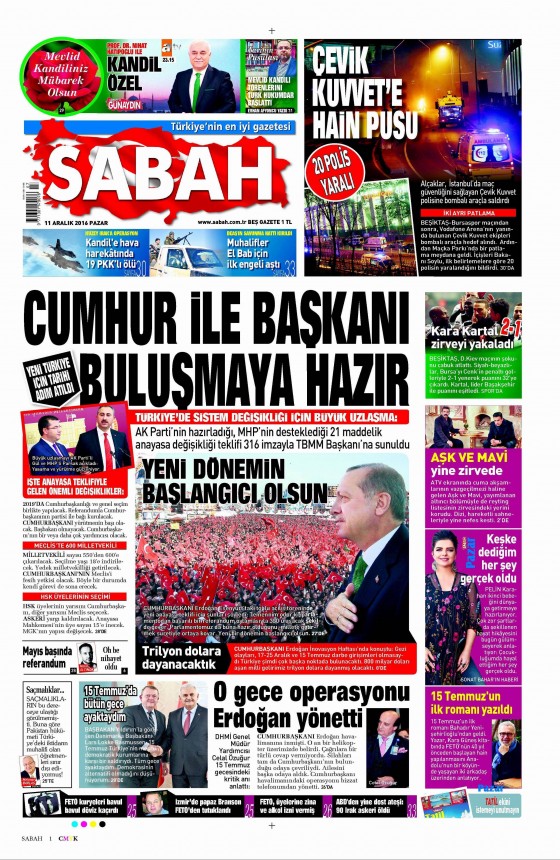 Gazete Manşetleri (11.12.2016) - 1