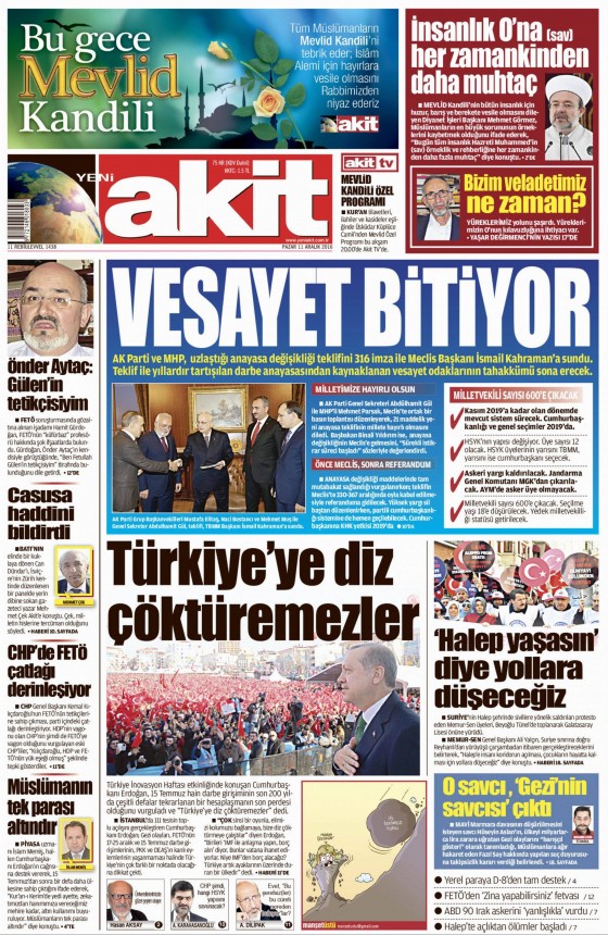 Gazete Manşetleri (11.12.2016) - 13