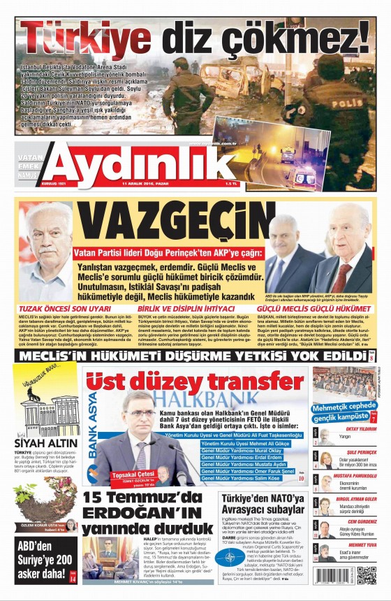 Gazete Manşetleri (11.12.2016) - 21