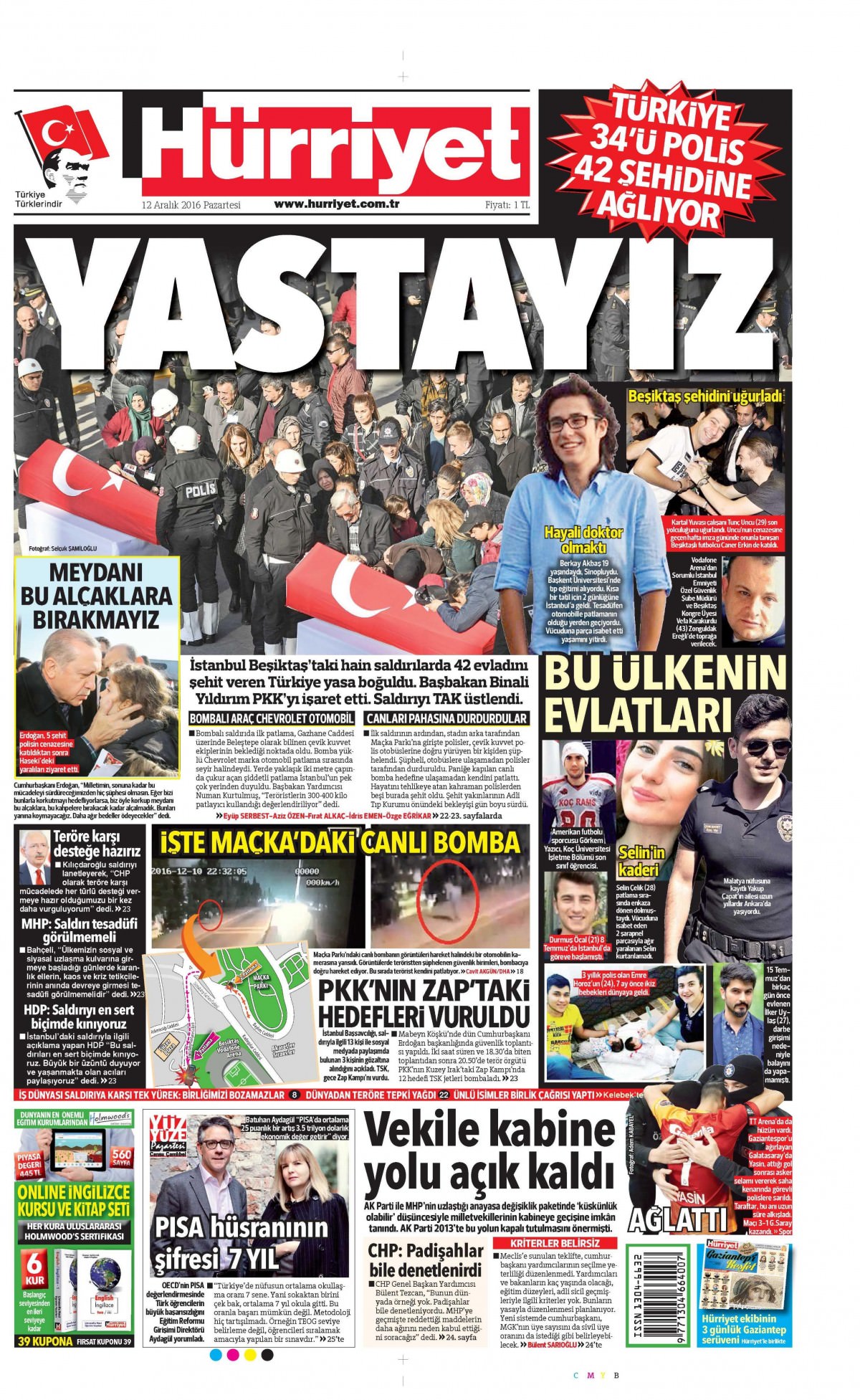 12 Aralık 2016 gazete manşetleri - -6