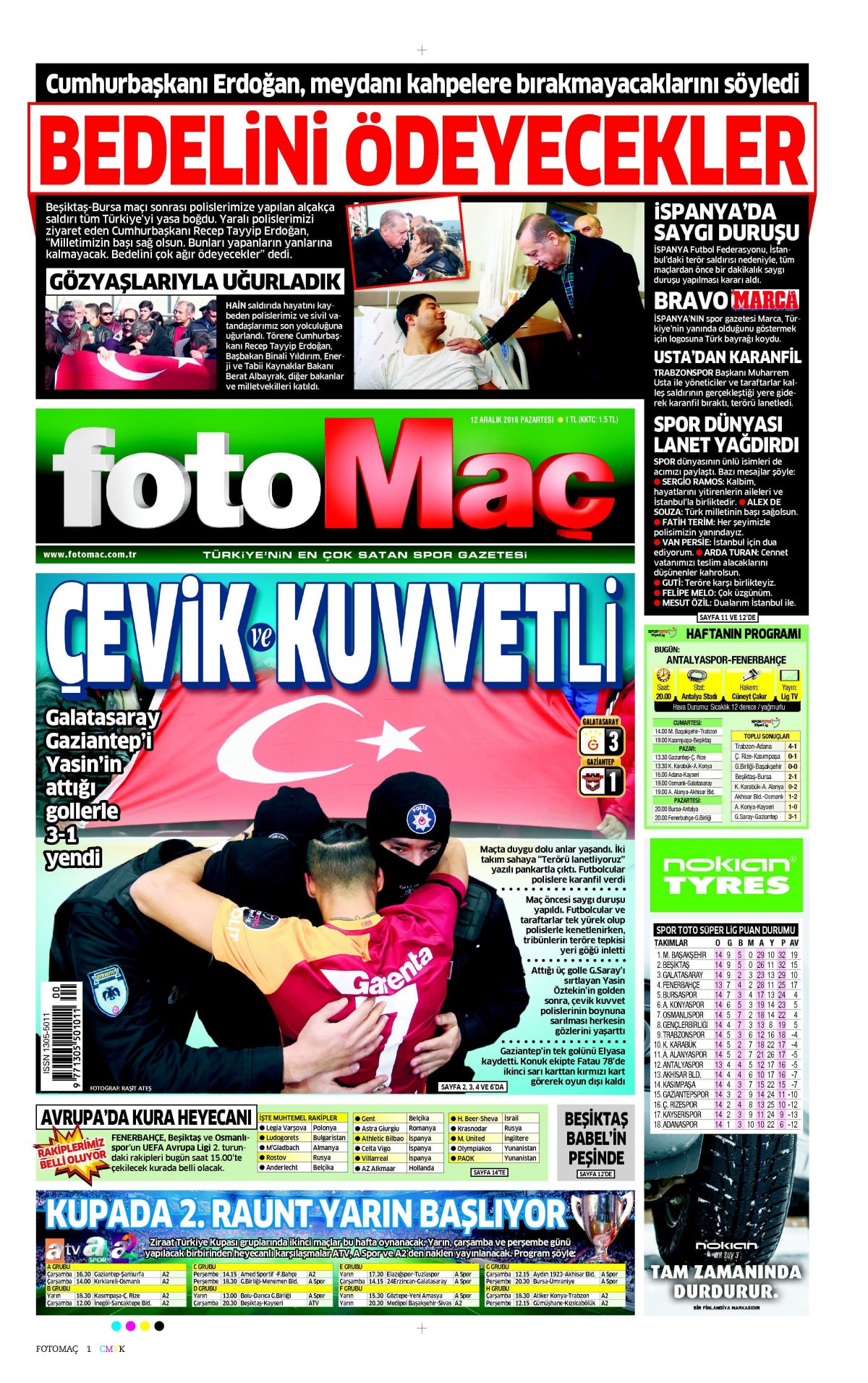 12 Aralık 2016 gazete manşetleri - -14