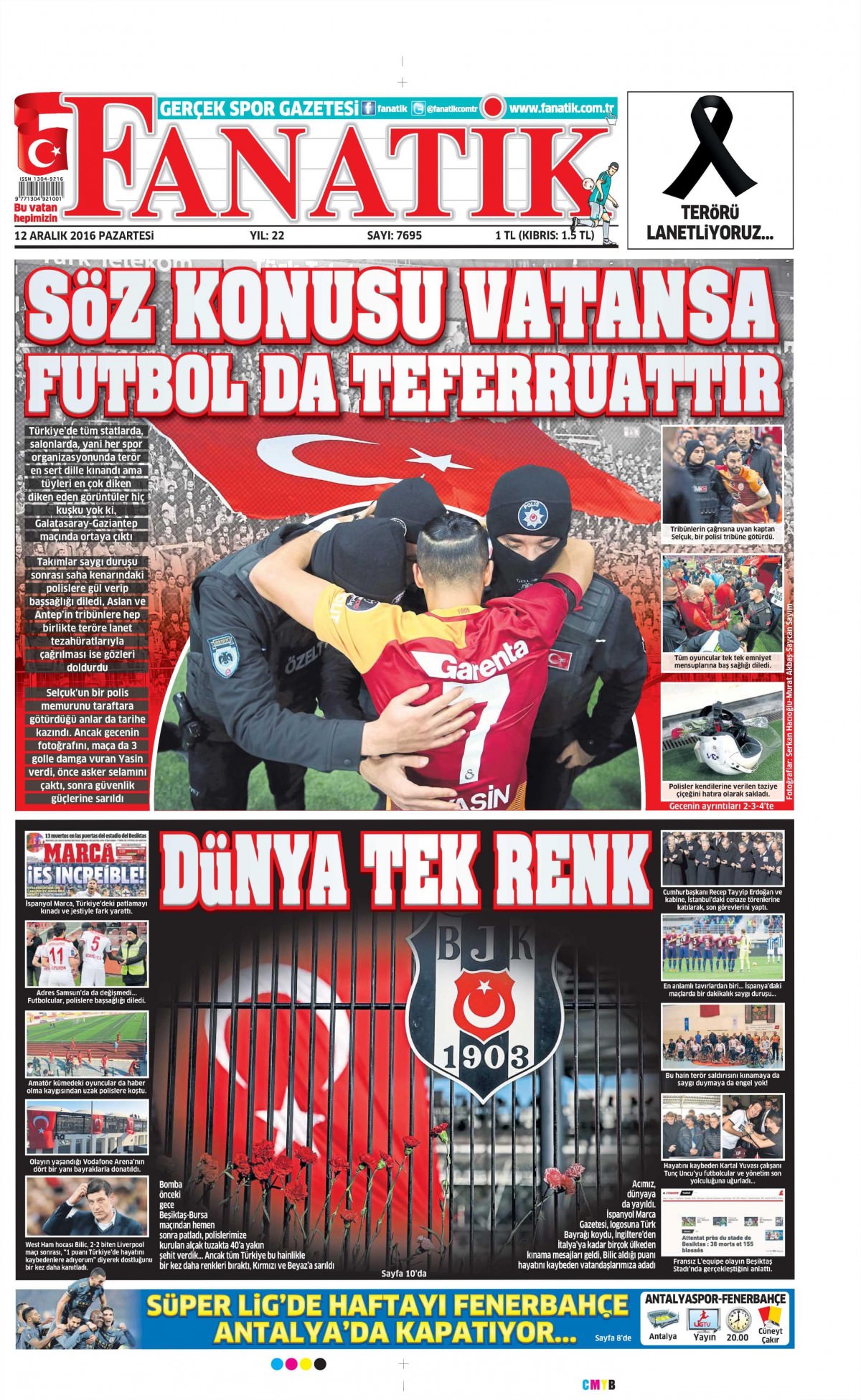 12 Aralık 2016 gazete manşetleri - -18