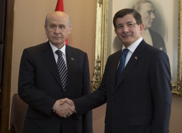 Davutoğlu-Bahçeli görüşmesi başladı - 2