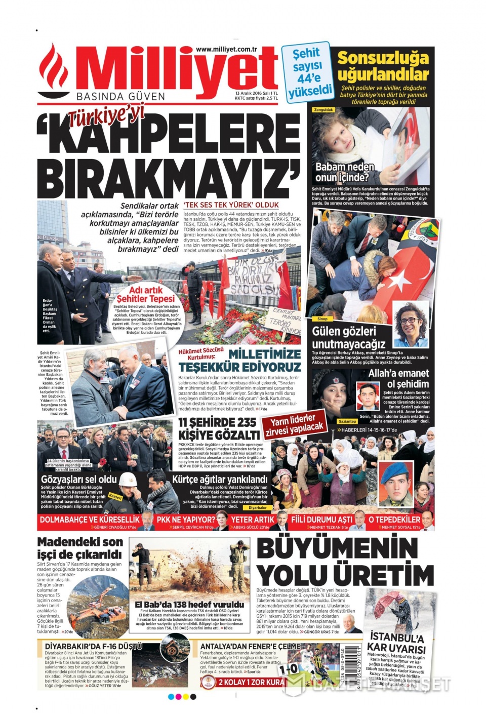 13 Aralık 2016 gazete manşetleri - 796