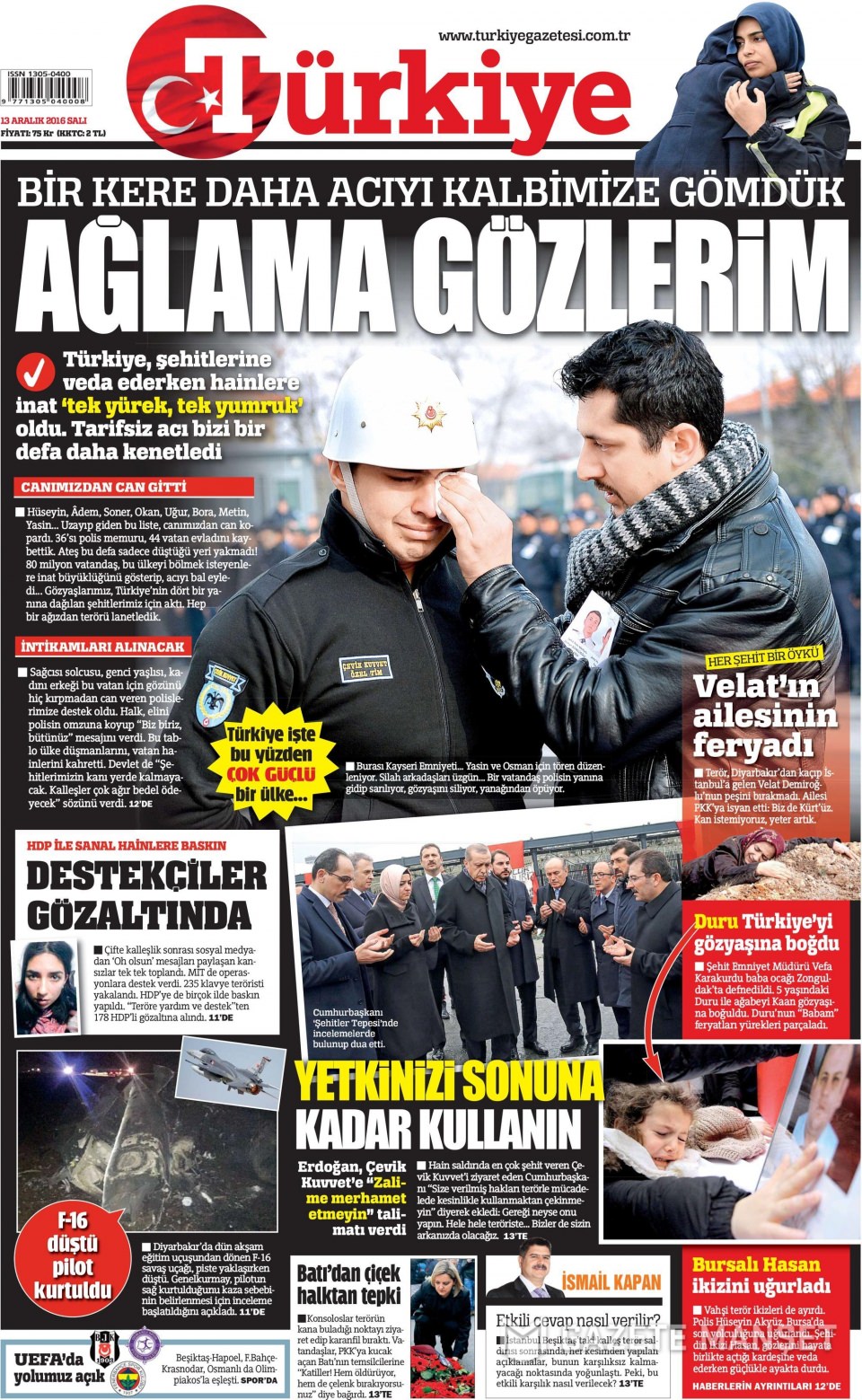 13 Aralık 2016 gazete manşetleri - 991