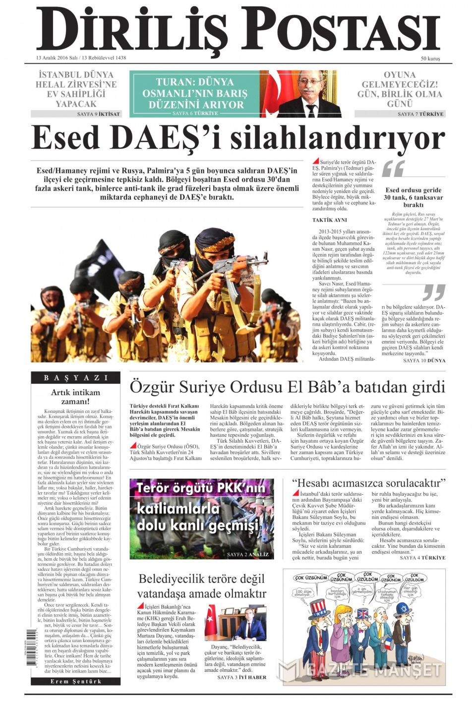 13 Aralık 2016 gazete manşetleri - 487