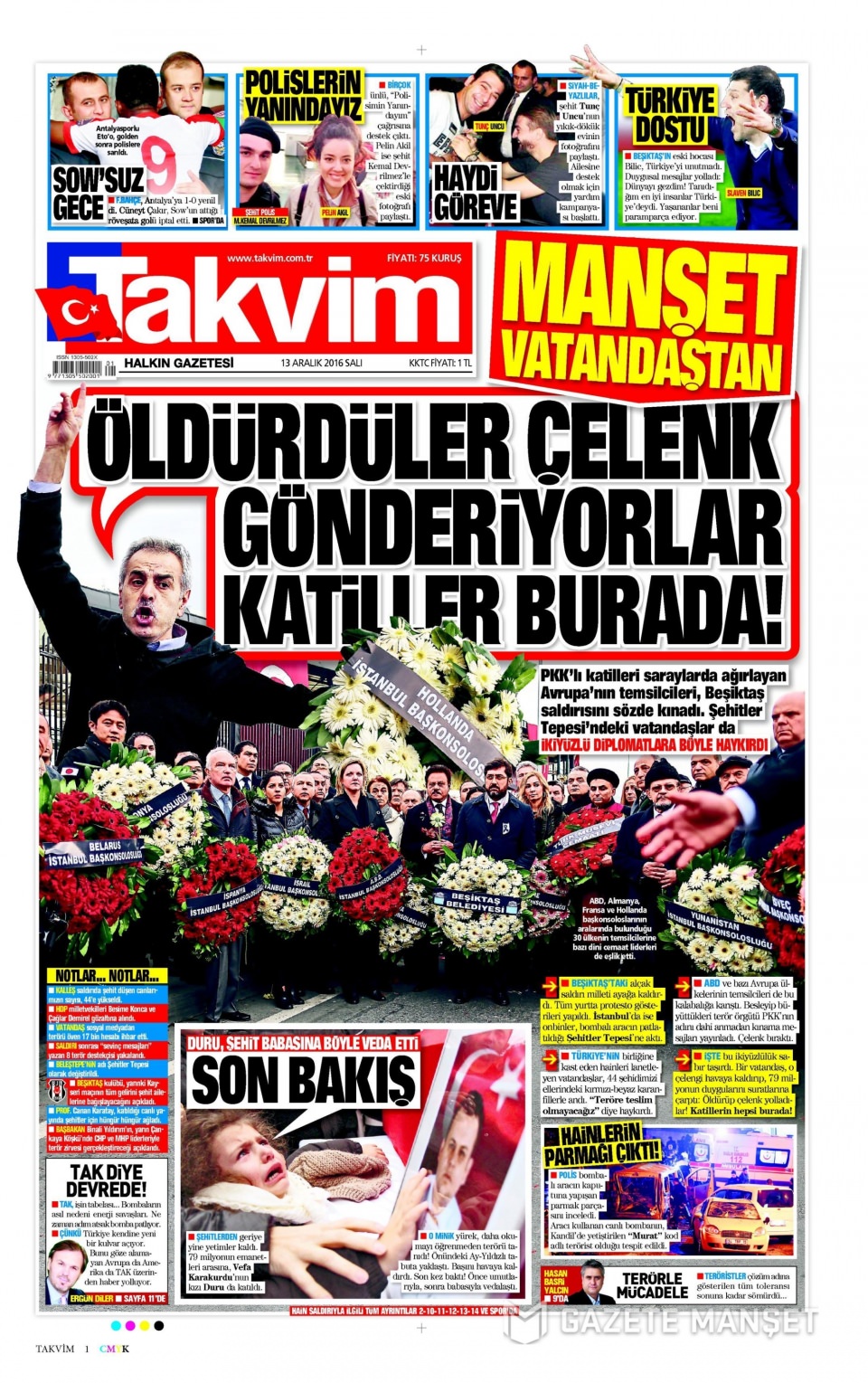 13 Aralık 2016 gazete manşetleri - 236