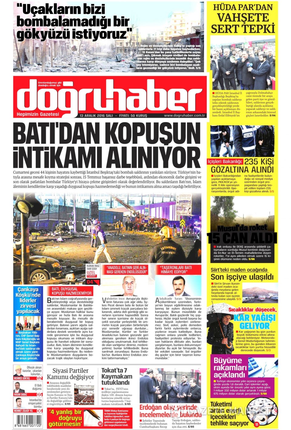 13 Aralık 2016 gazete manşetleri - 121