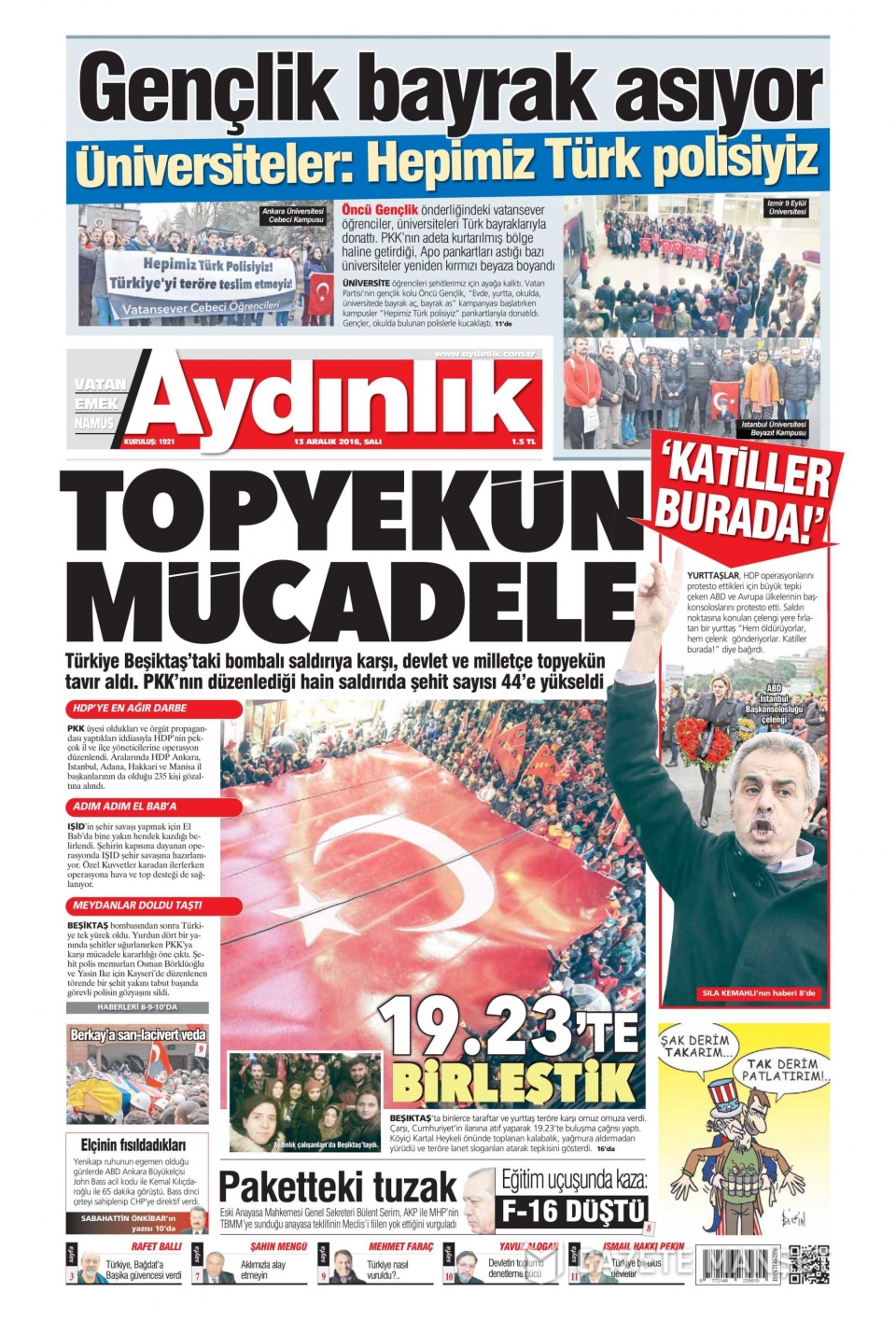 13 Aralık 2016 gazete manşetleri - 968