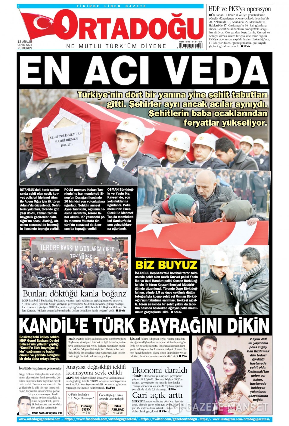 13 Aralık 2016 gazete manşetleri - 807