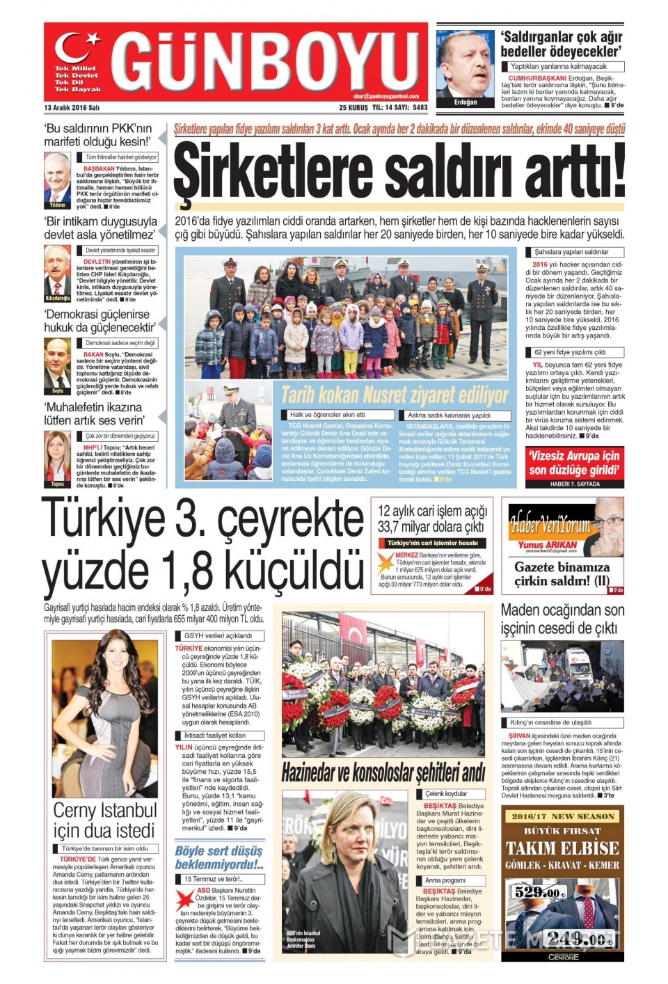 13 Aralık 2016 gazete manşetleri - 485