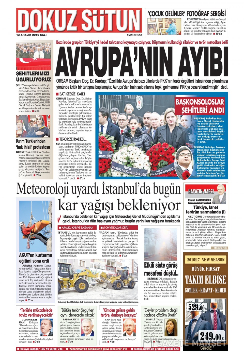 13 Aralık 2016 gazete manşetleri - 316