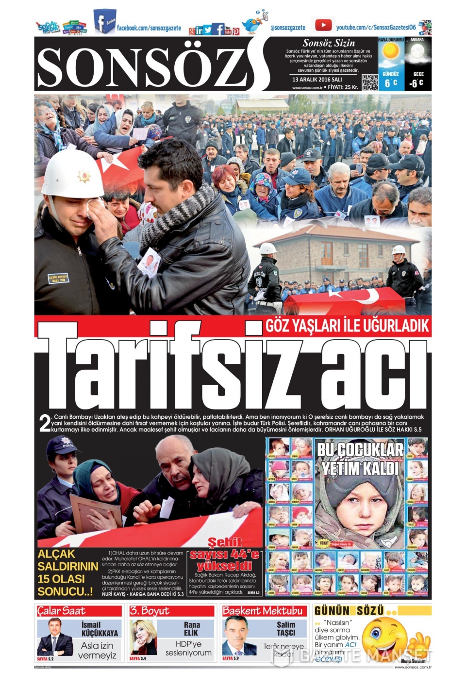 13 Aralık 2016 gazete manşetleri - 26