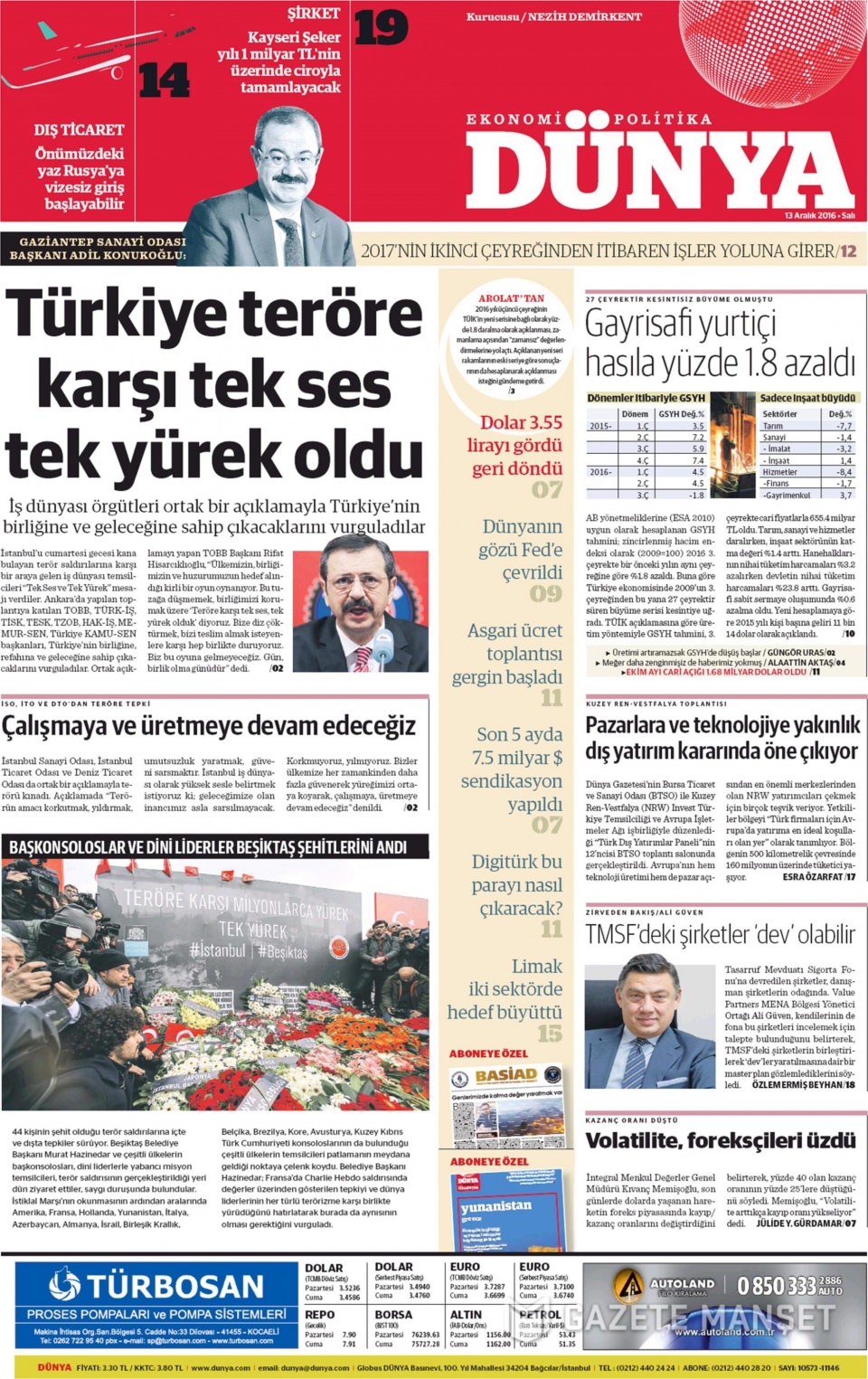 13 Aralık 2016 gazete manşetleri - 19