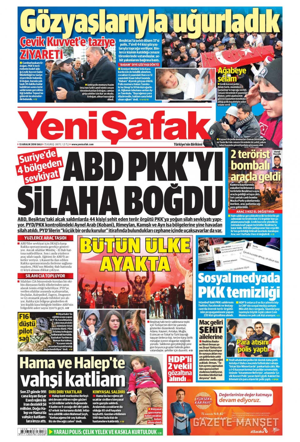 13 Aralık 2016 gazete manşetleri - 906