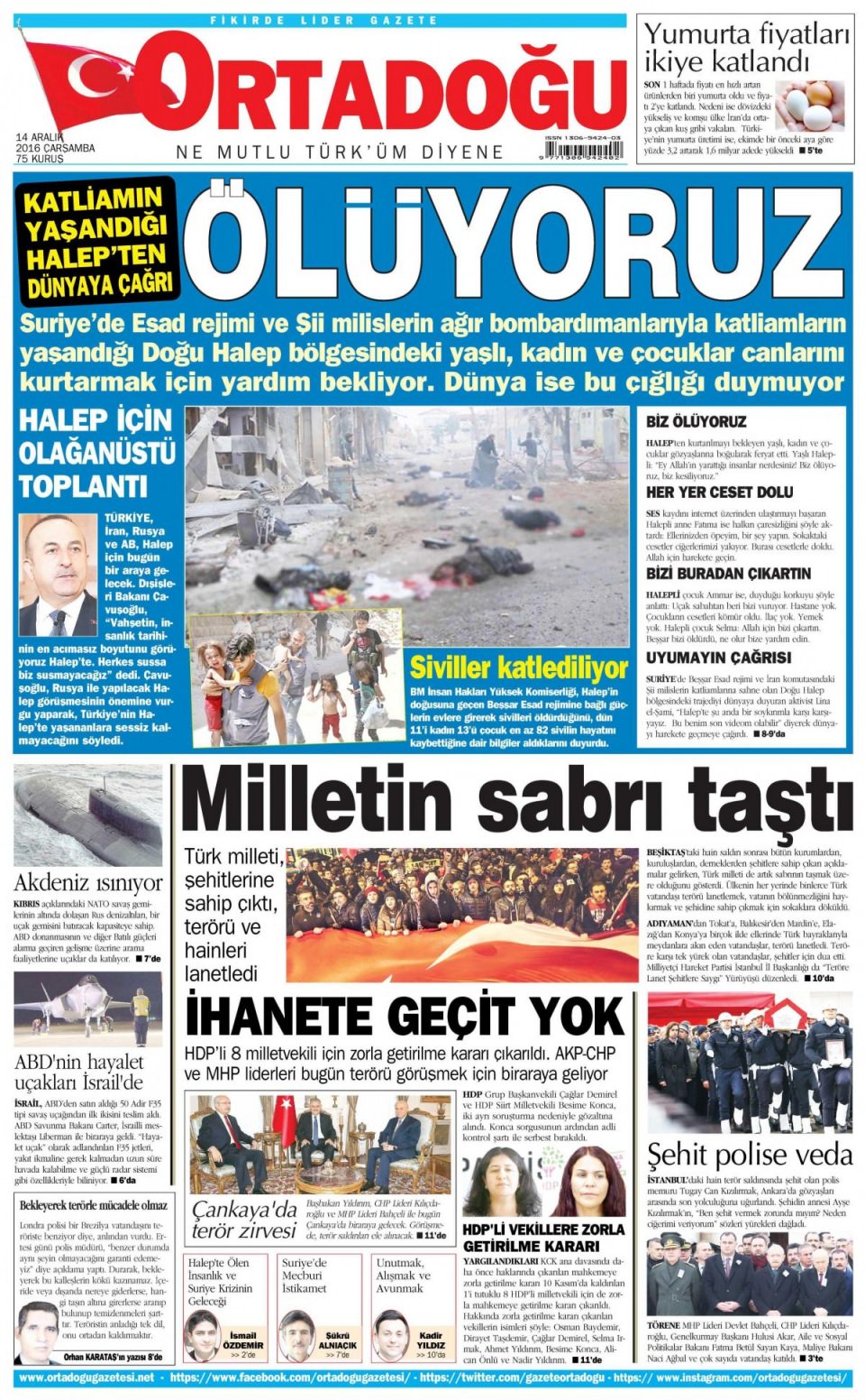 14 Aralık 2016 gazete manşetleri - 457