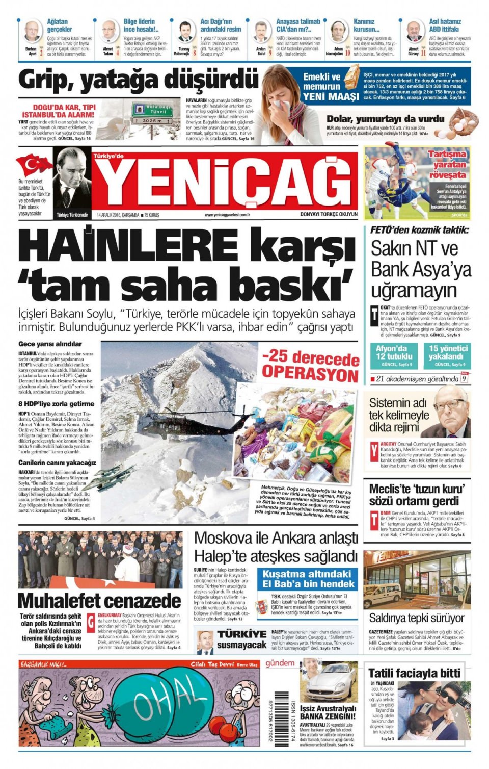 14 Aralık 2016 gazete manşetleri - 206