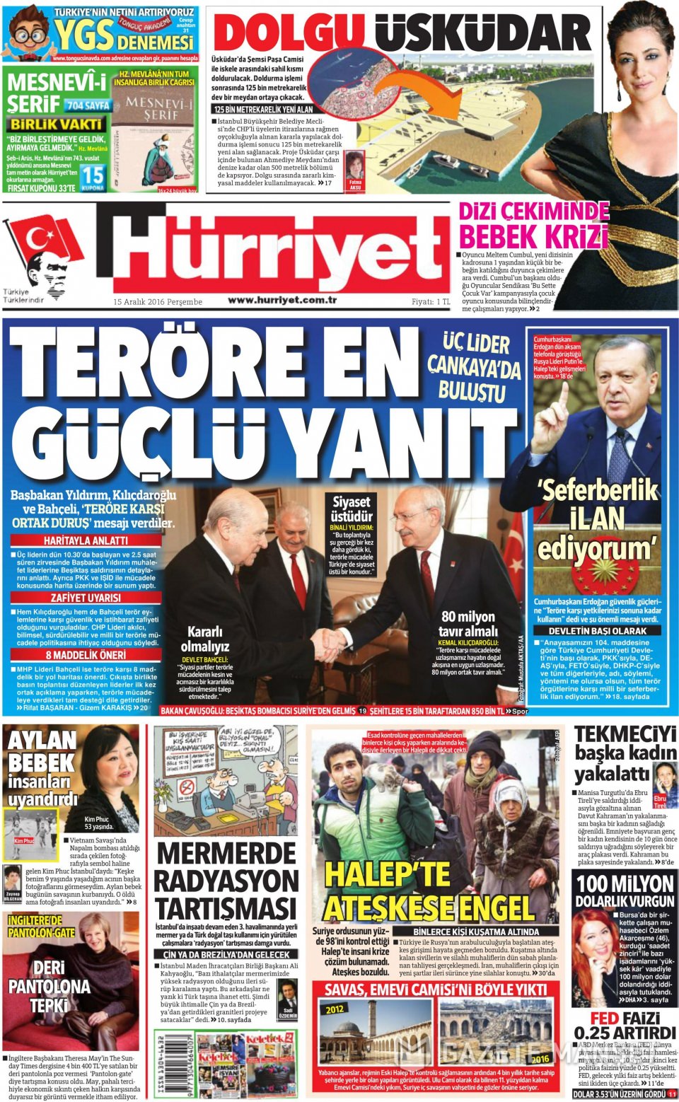 15 Aralık 2016 gazete manşetleri - 282