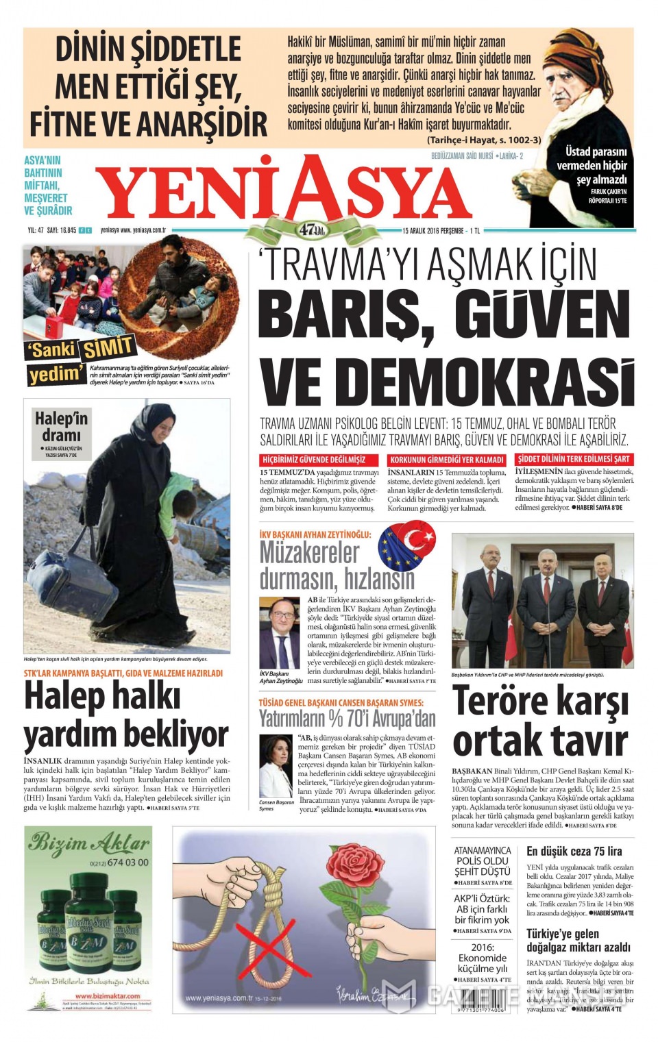 15 Aralık 2016 gazete manşetleri - 418