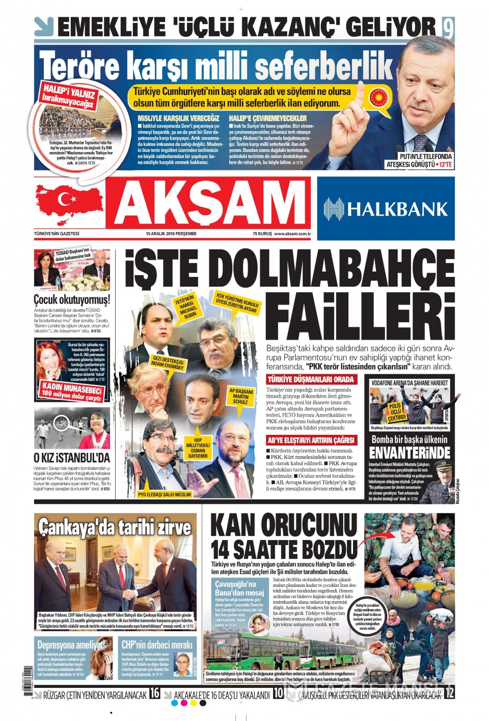 15 Aralık 2016 gazete manşetleri - 424