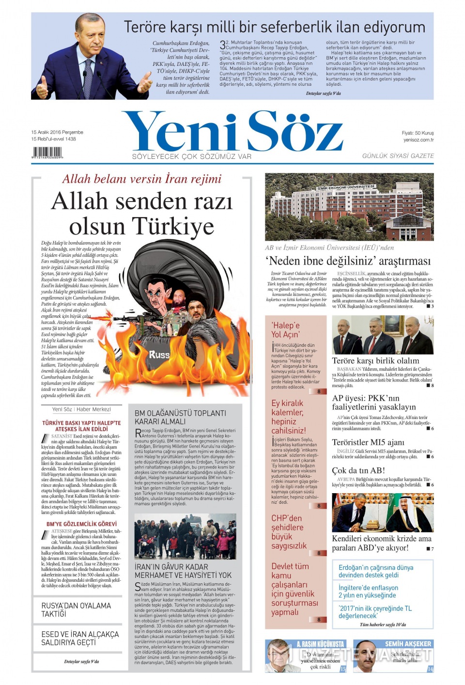 15 Aralık 2016 gazete manşetleri - 498