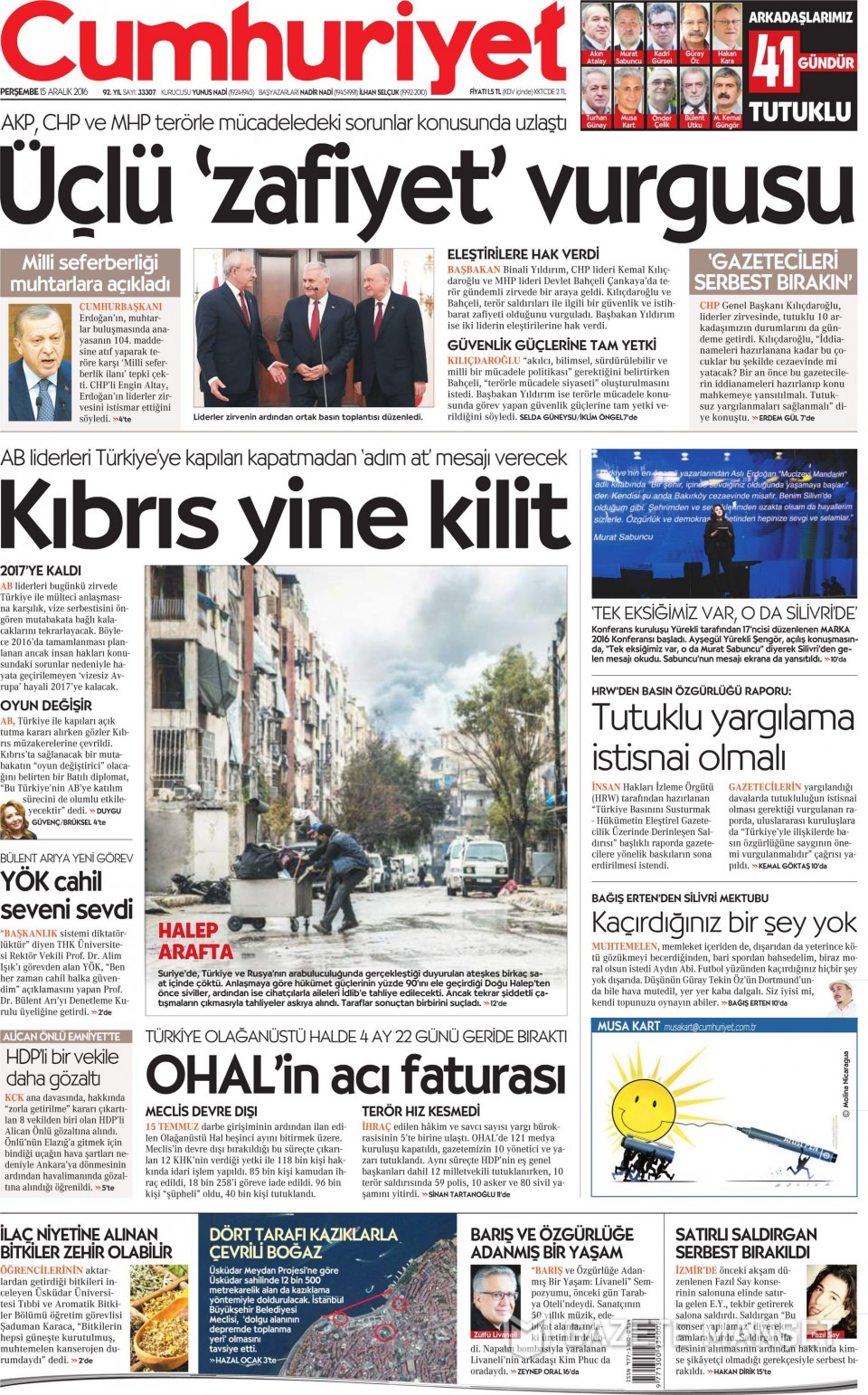 15 Aralık 2016 gazete manşetleri - 517