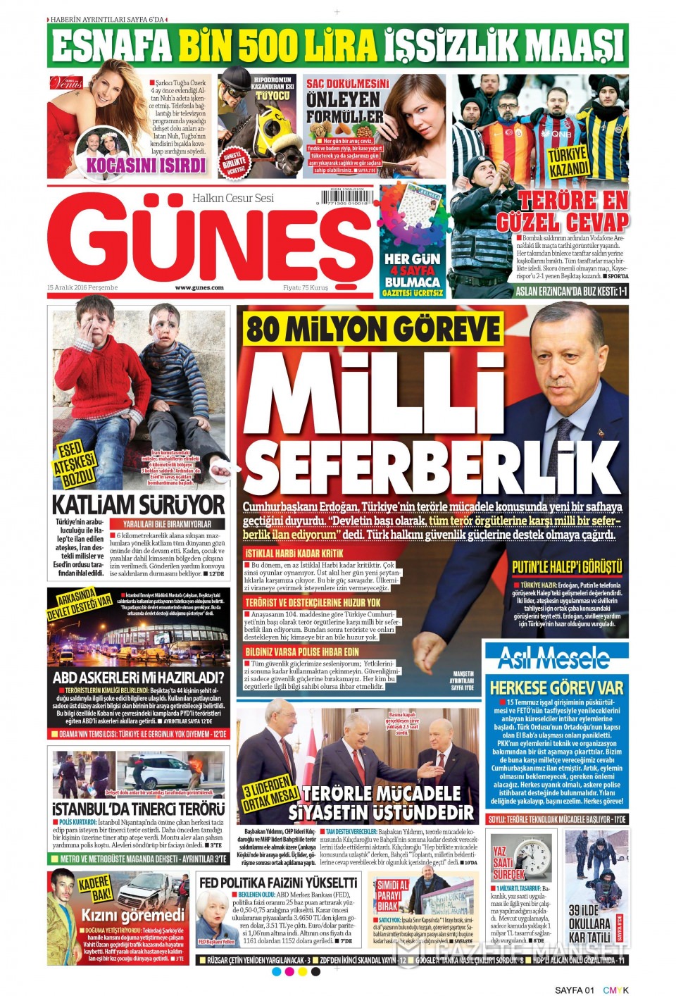 15 Aralık 2016 gazete manşetleri - 681