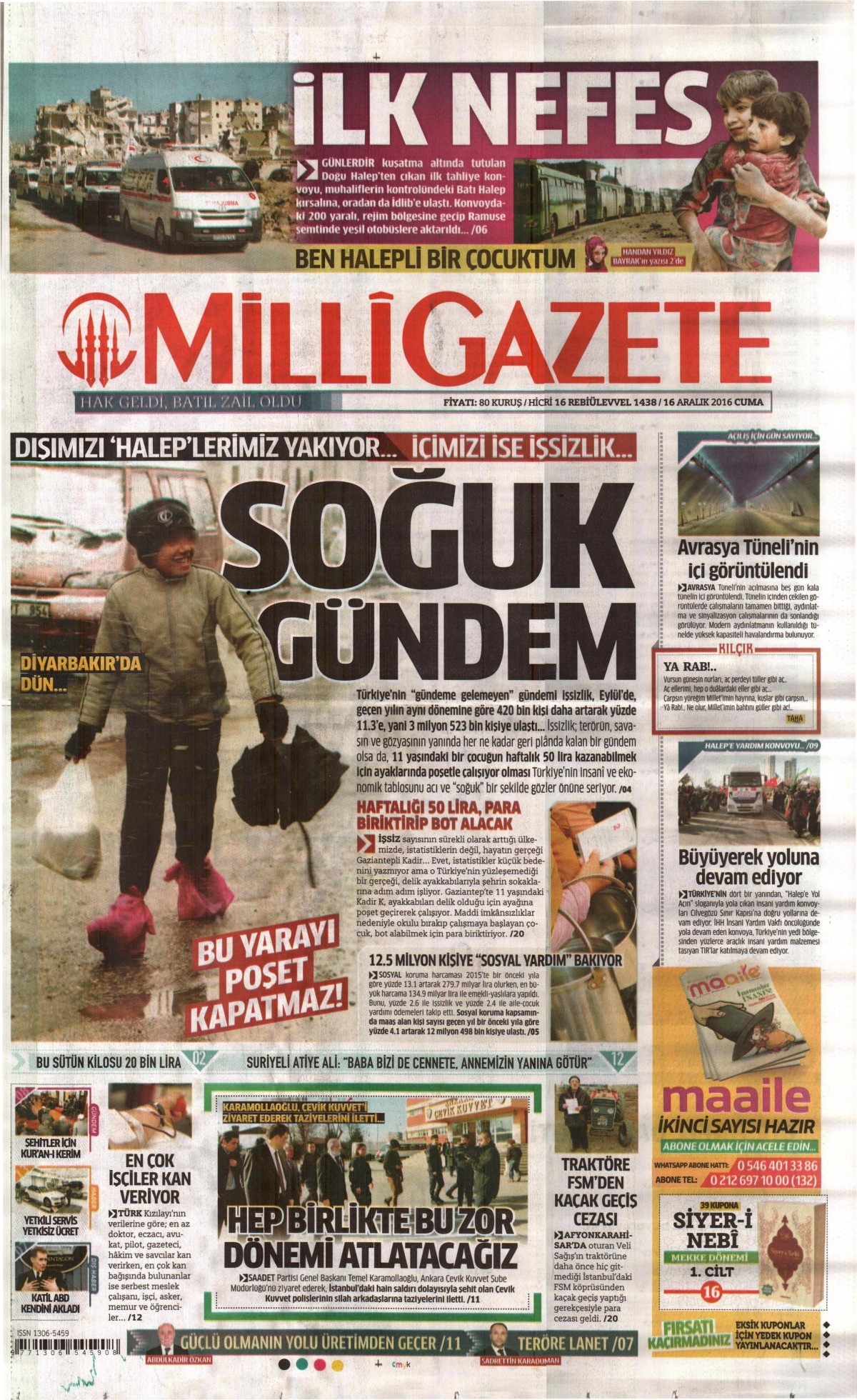 16 Aralık 2016 gazete manşetleri - -8