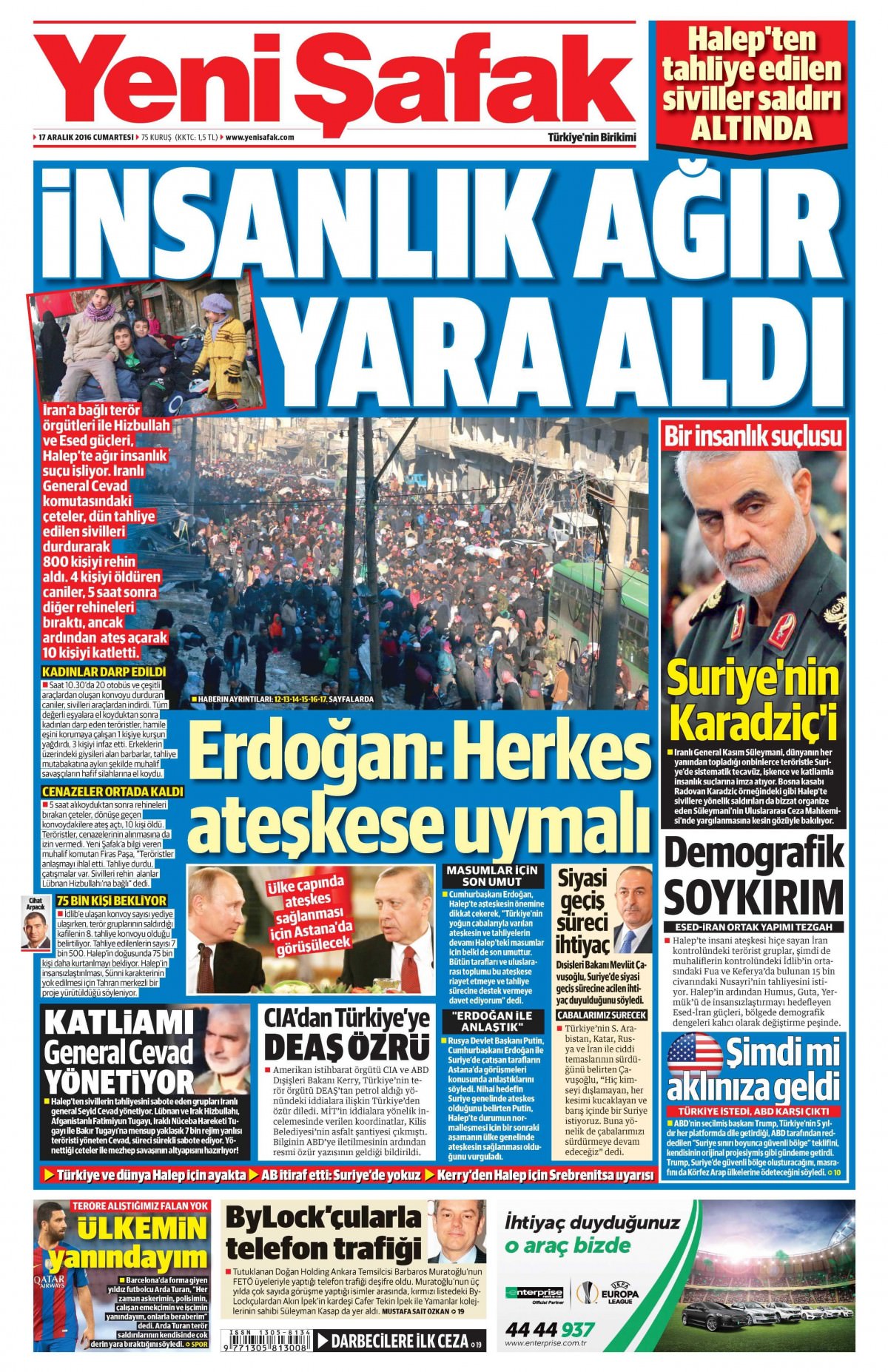 17 Aralık 2016 gazete manşetleri - -1