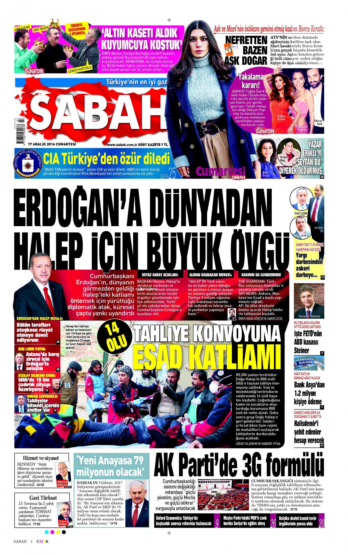 17 Aralık 2016 gazete manşetleri - -2