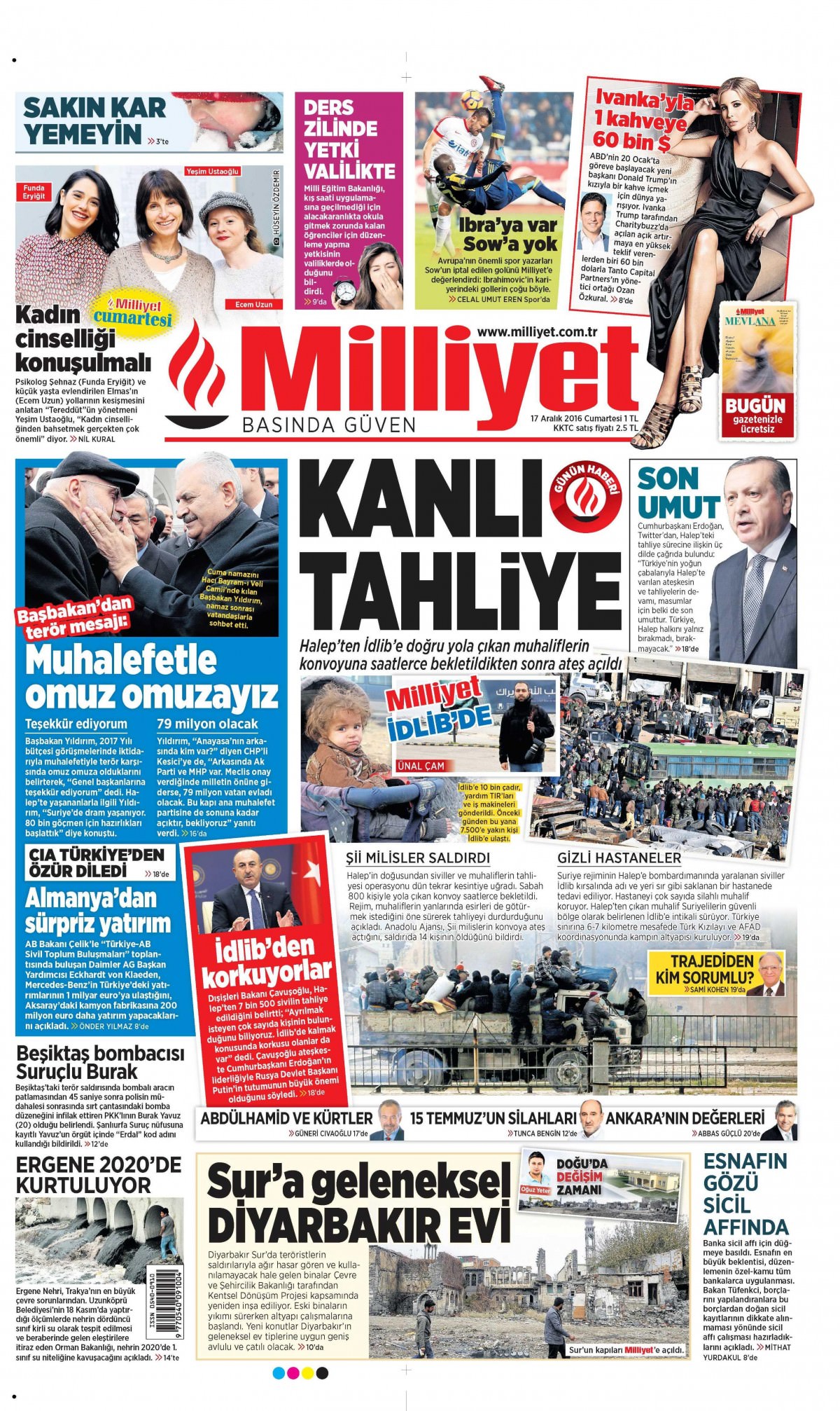 17 Aralık 2016 gazete manşetleri - -3