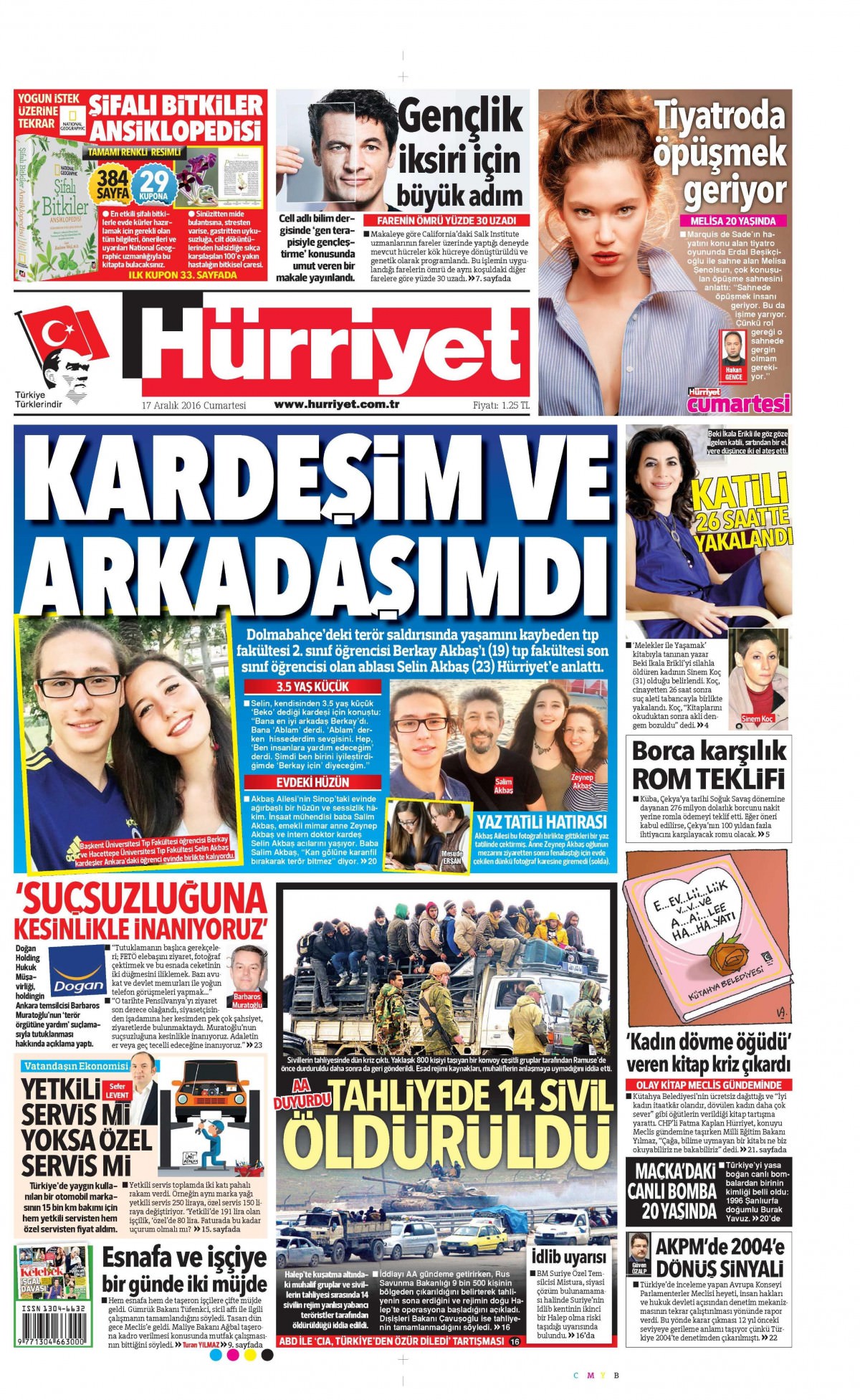 17 Aralık 2016 gazete manşetleri - -6